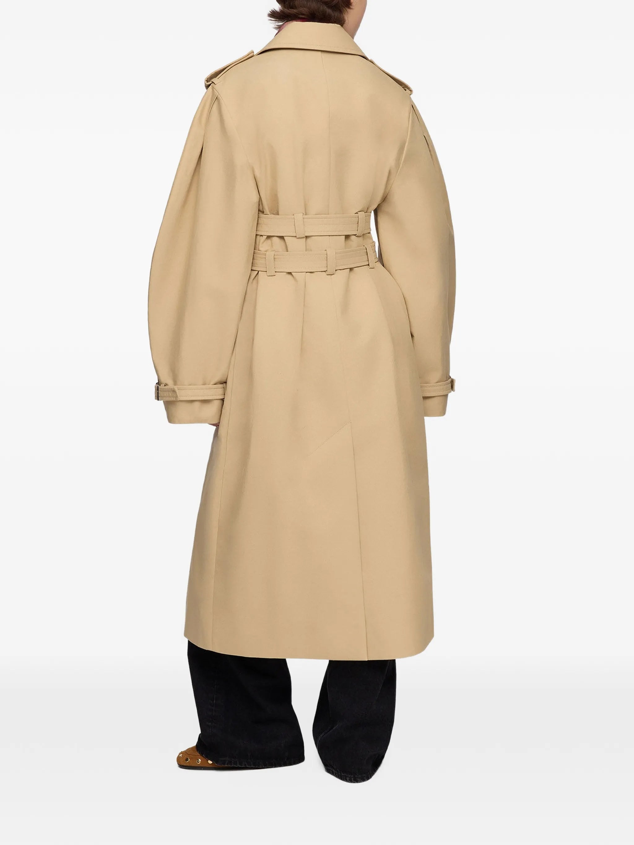 trench coat in double cotton