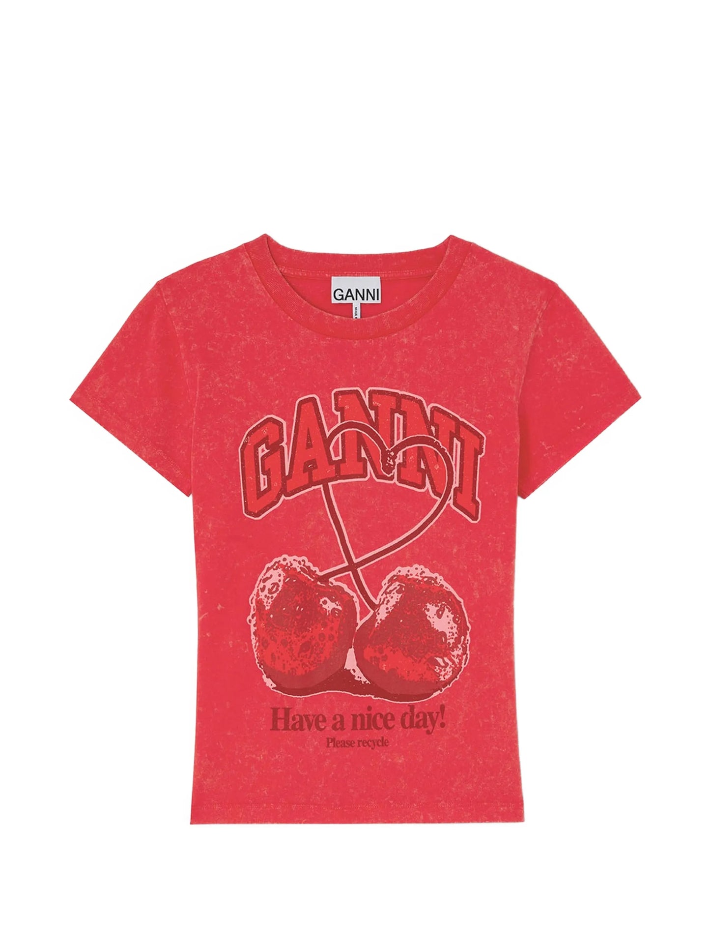cherry-print T-shirt