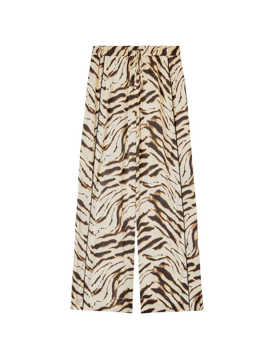 trousers in zebra satin