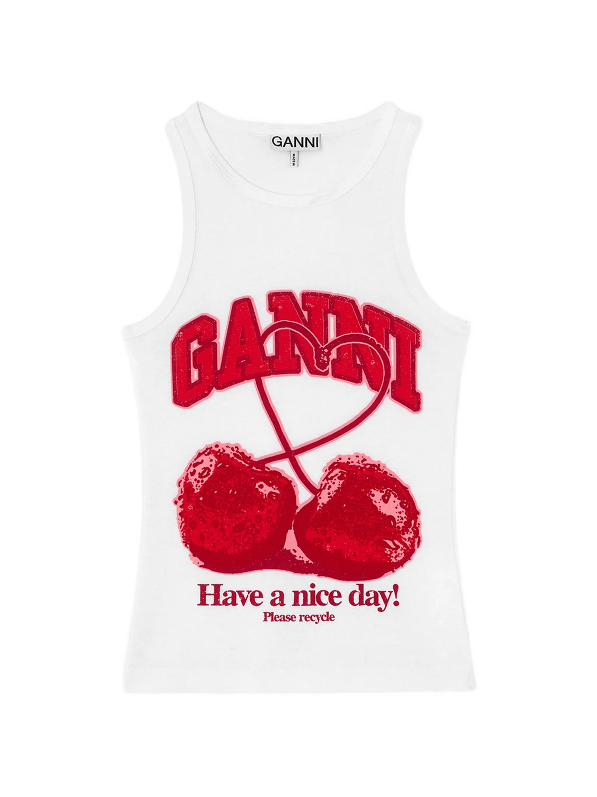 cherry graphic-print racerback tank top