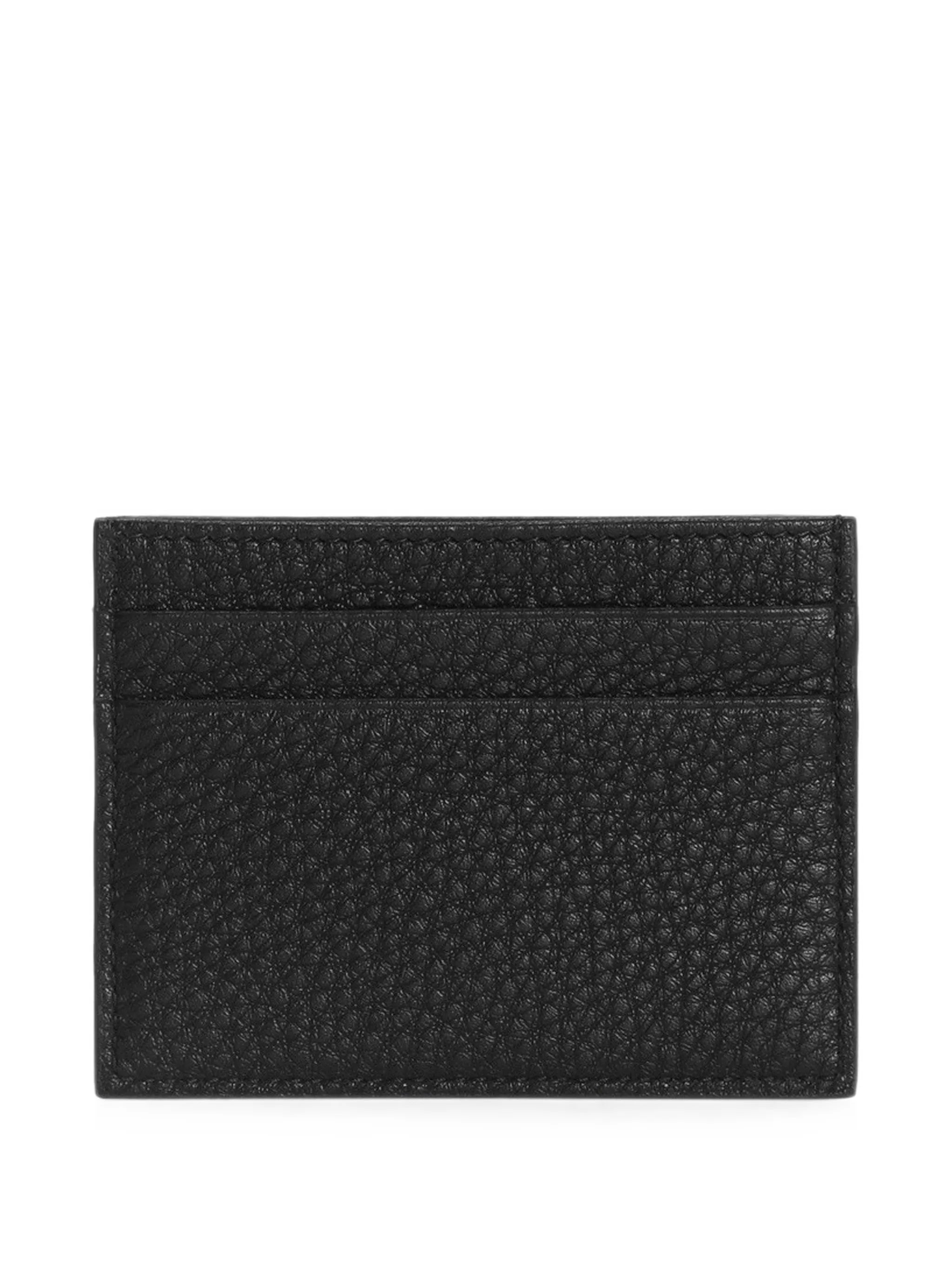 calfskin card holder with logo