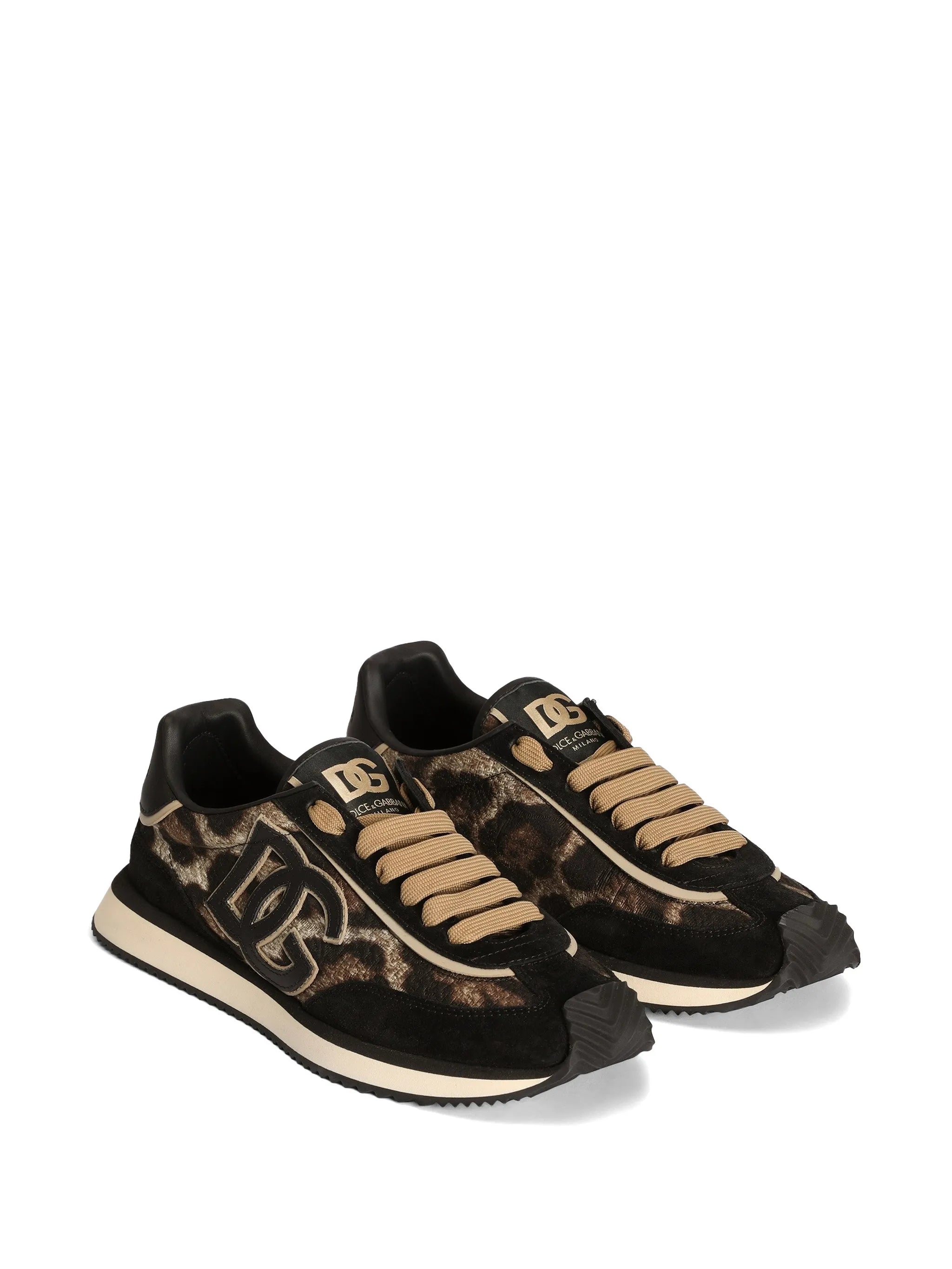leo-print fabric DG cushion sneakers