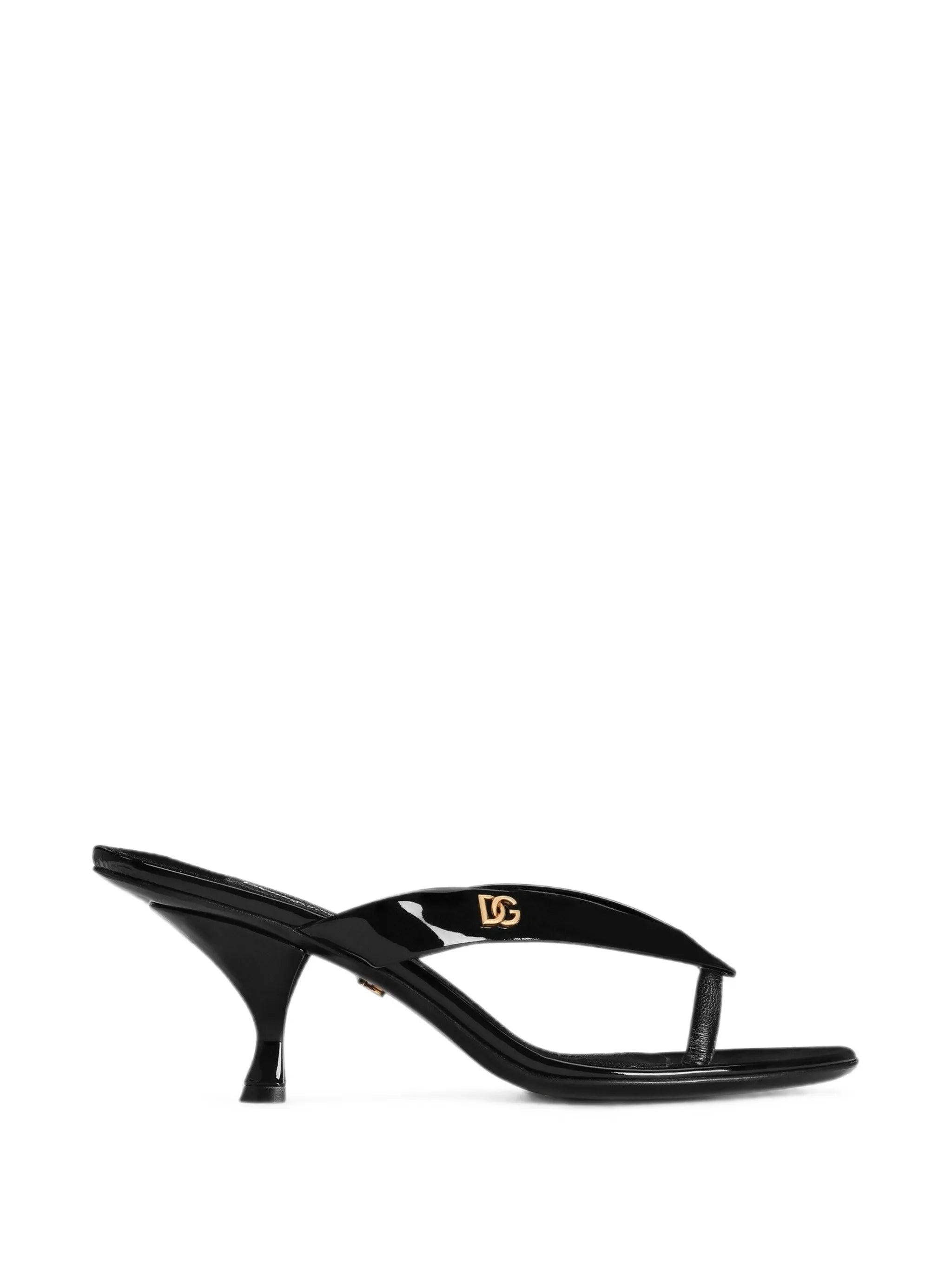 patent leather thong sandals