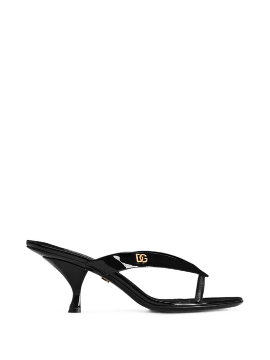 patent leather thong sandals