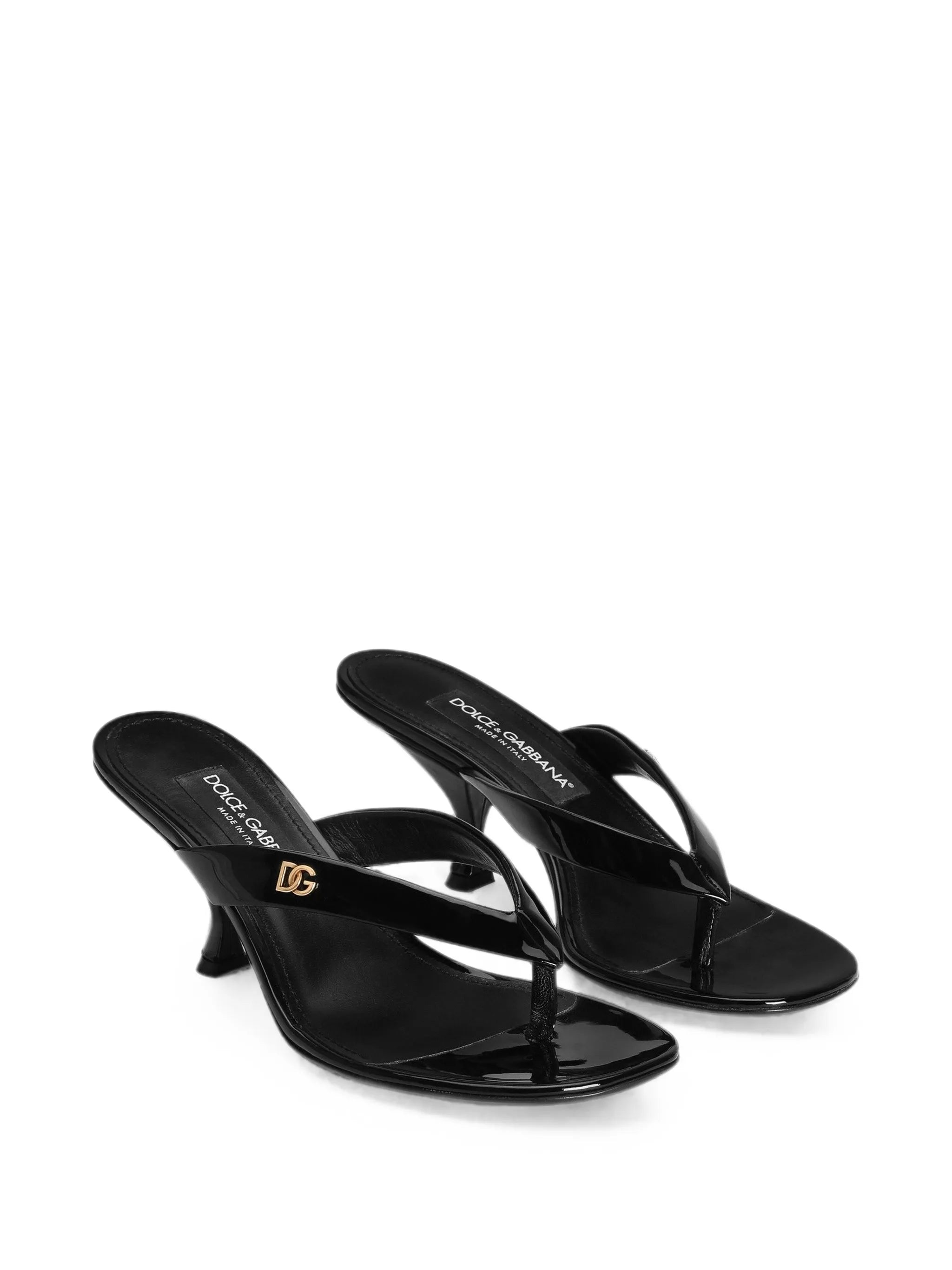 patent leather thong sandals