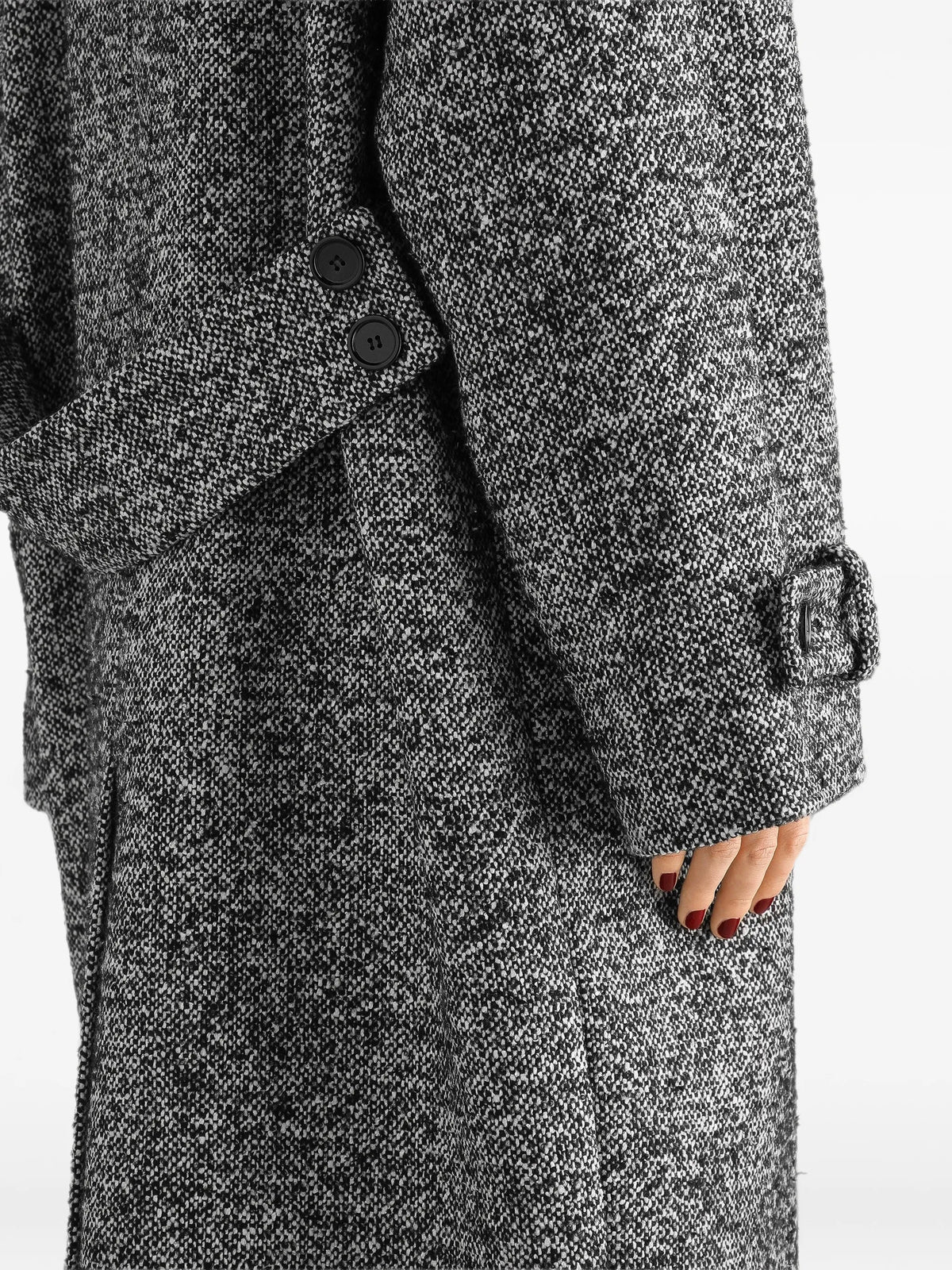 double-breasted wool-blend coat
