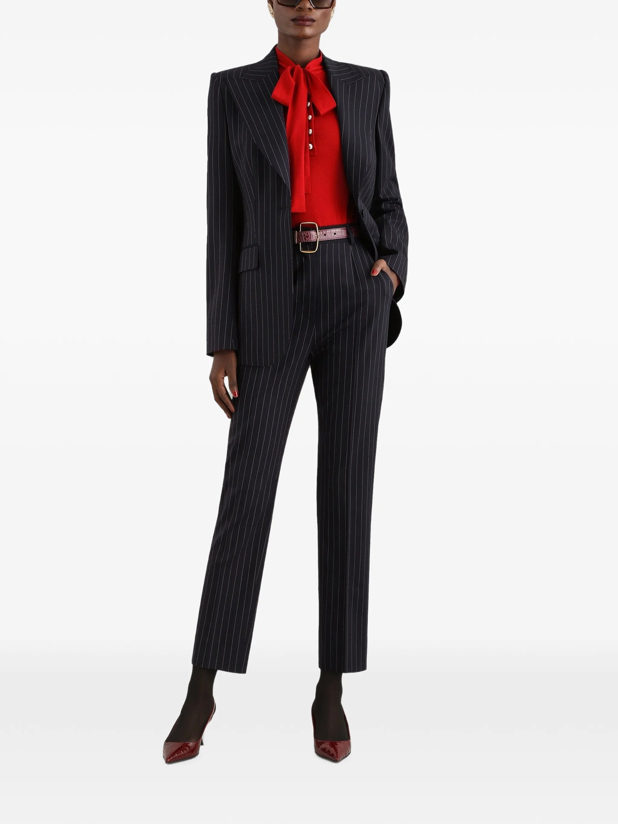 Turlington single-breasted jacket in pinstripe wool
