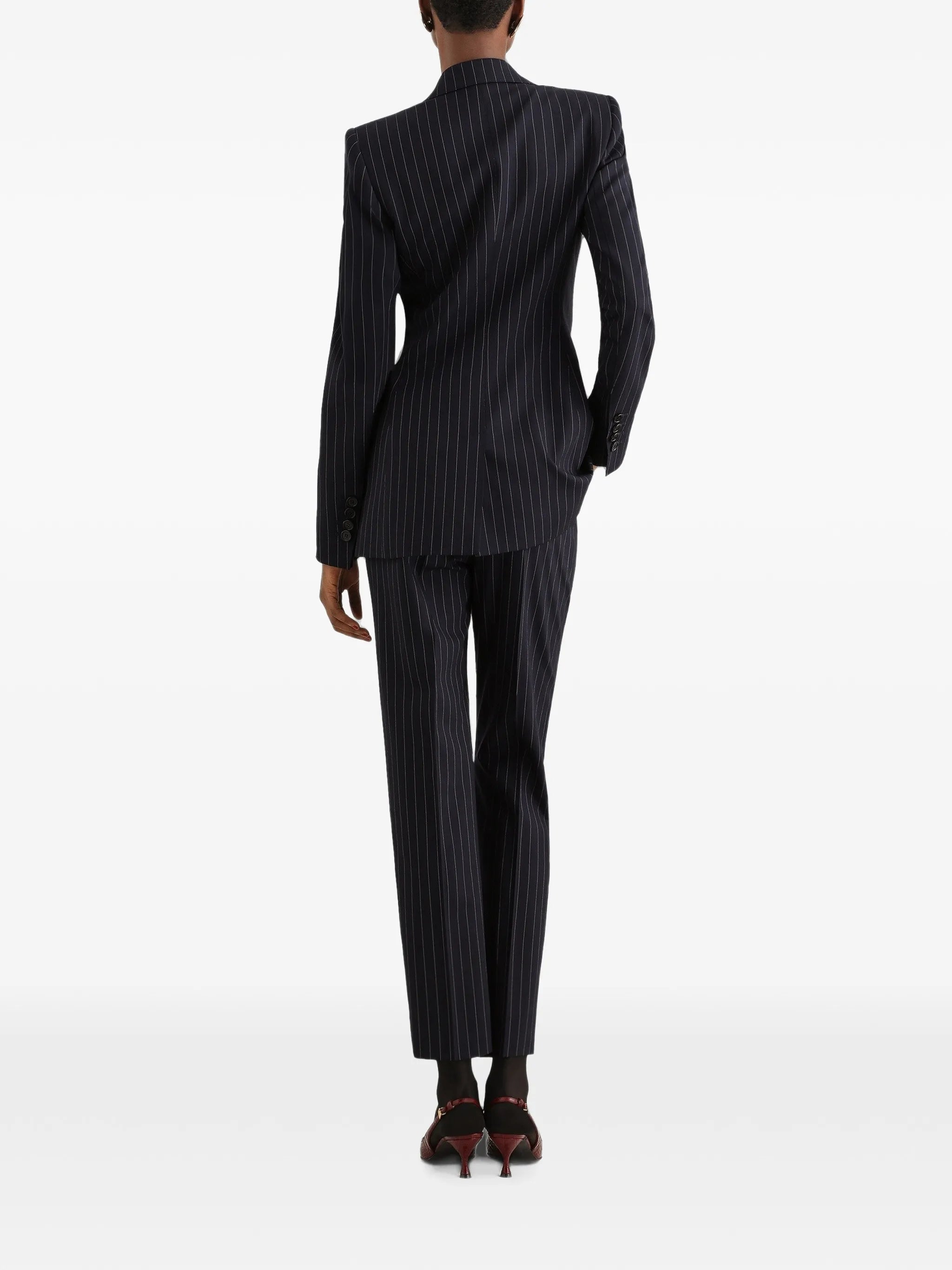 Turlington single-breasted jacket in pinstripe wool