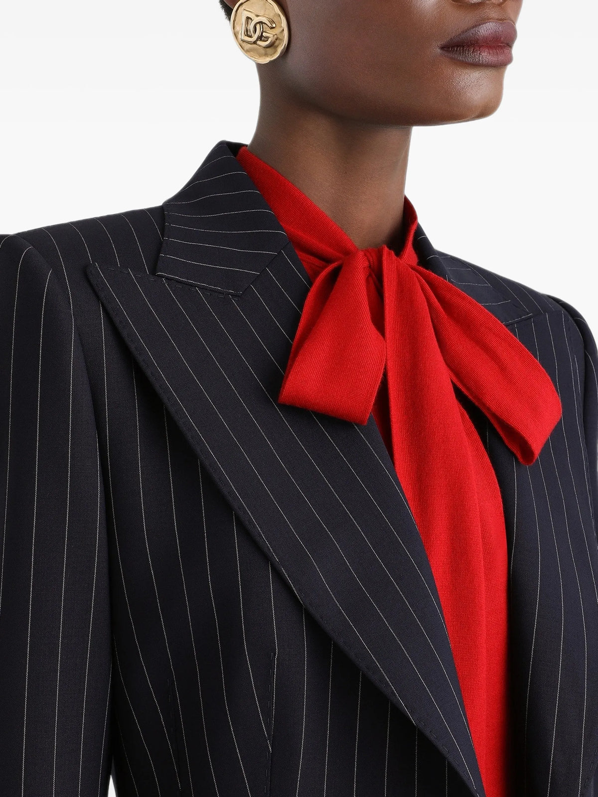 Turlington single-breasted jacket in pinstripe wool