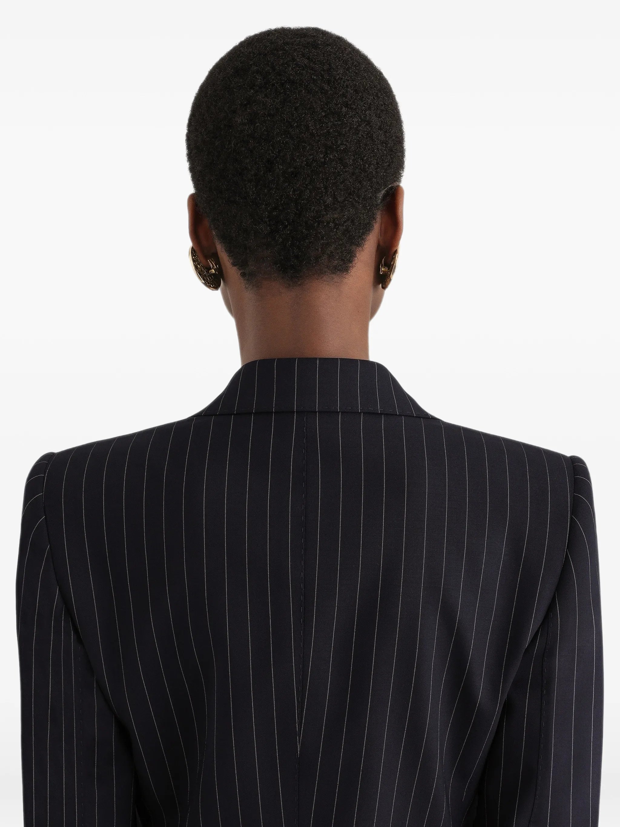 Turlington single-breasted jacket in pinstripe wool