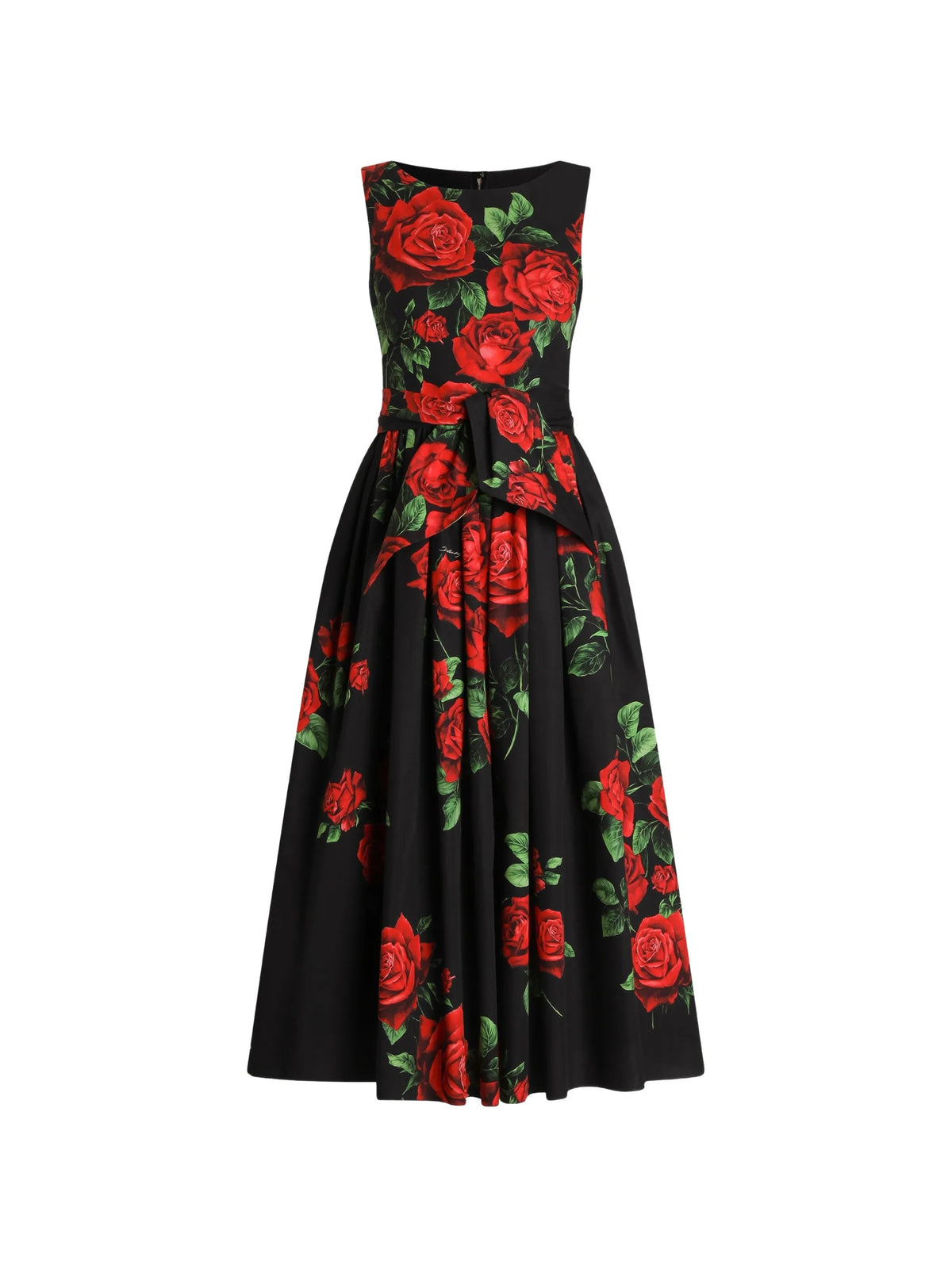 rose-print poplin dress