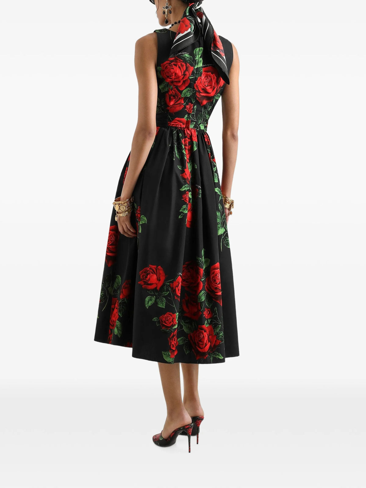 rose-print poplin dress