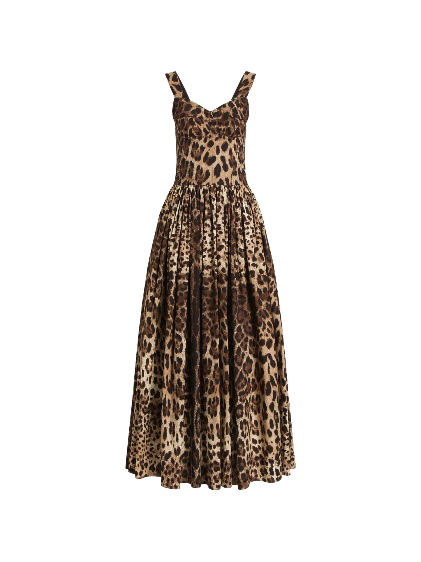 leo-print poplin dress