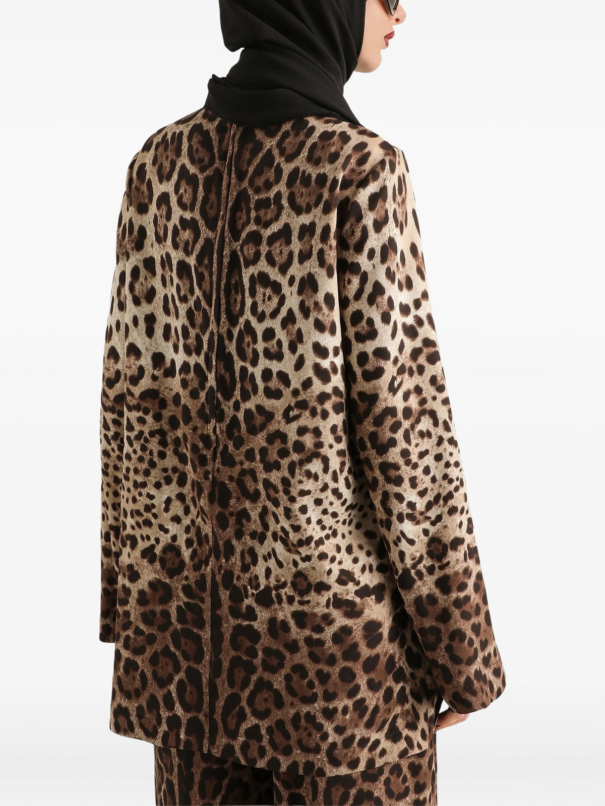 leo-print charmeuse top