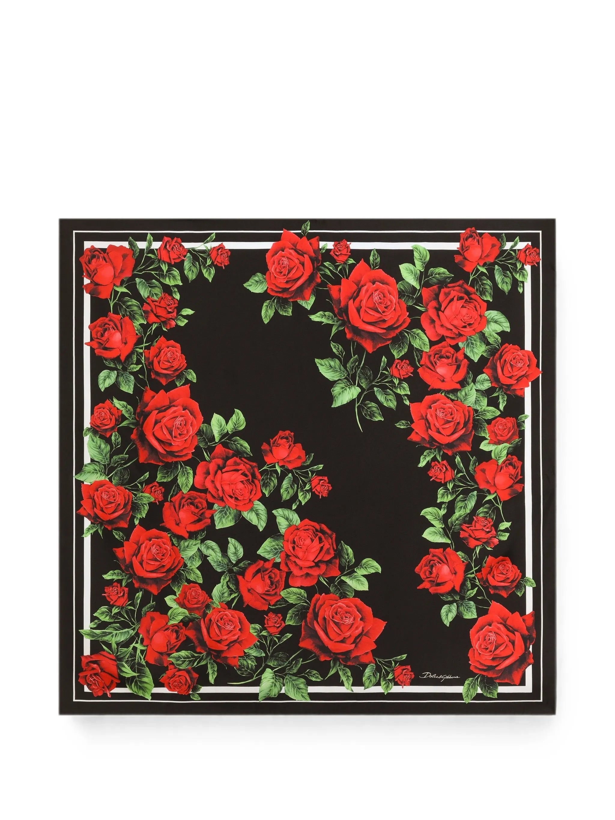 90x90 rose-print silk twill scarf