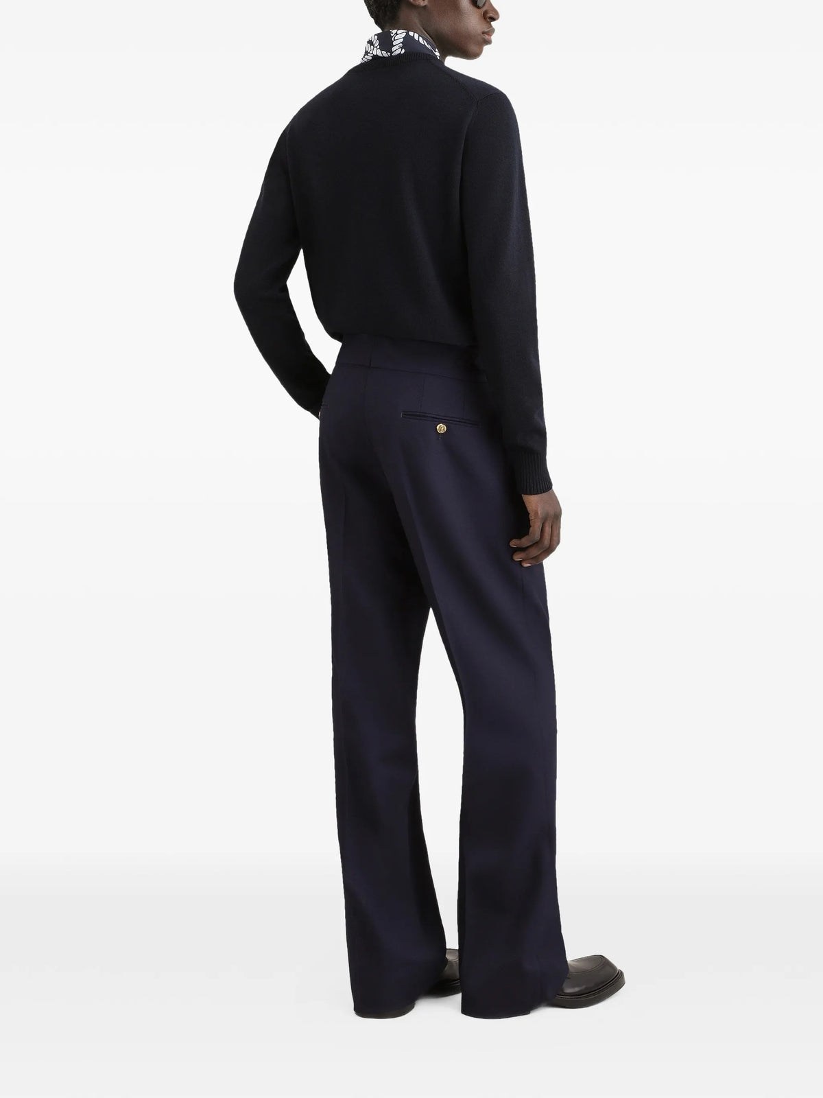 smooth-knit pullover with embroidery