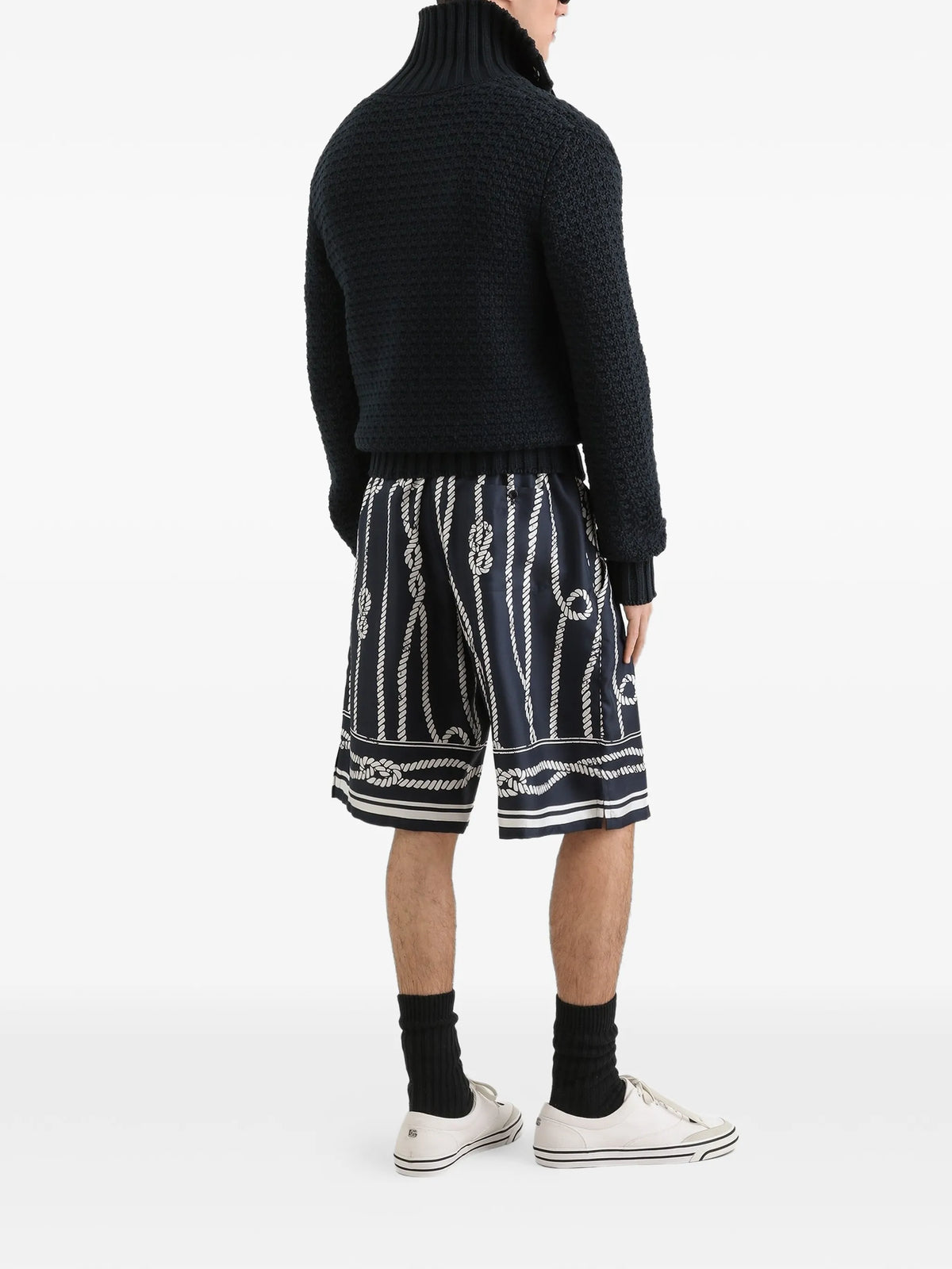 marina-print silk twill hawaii shirt