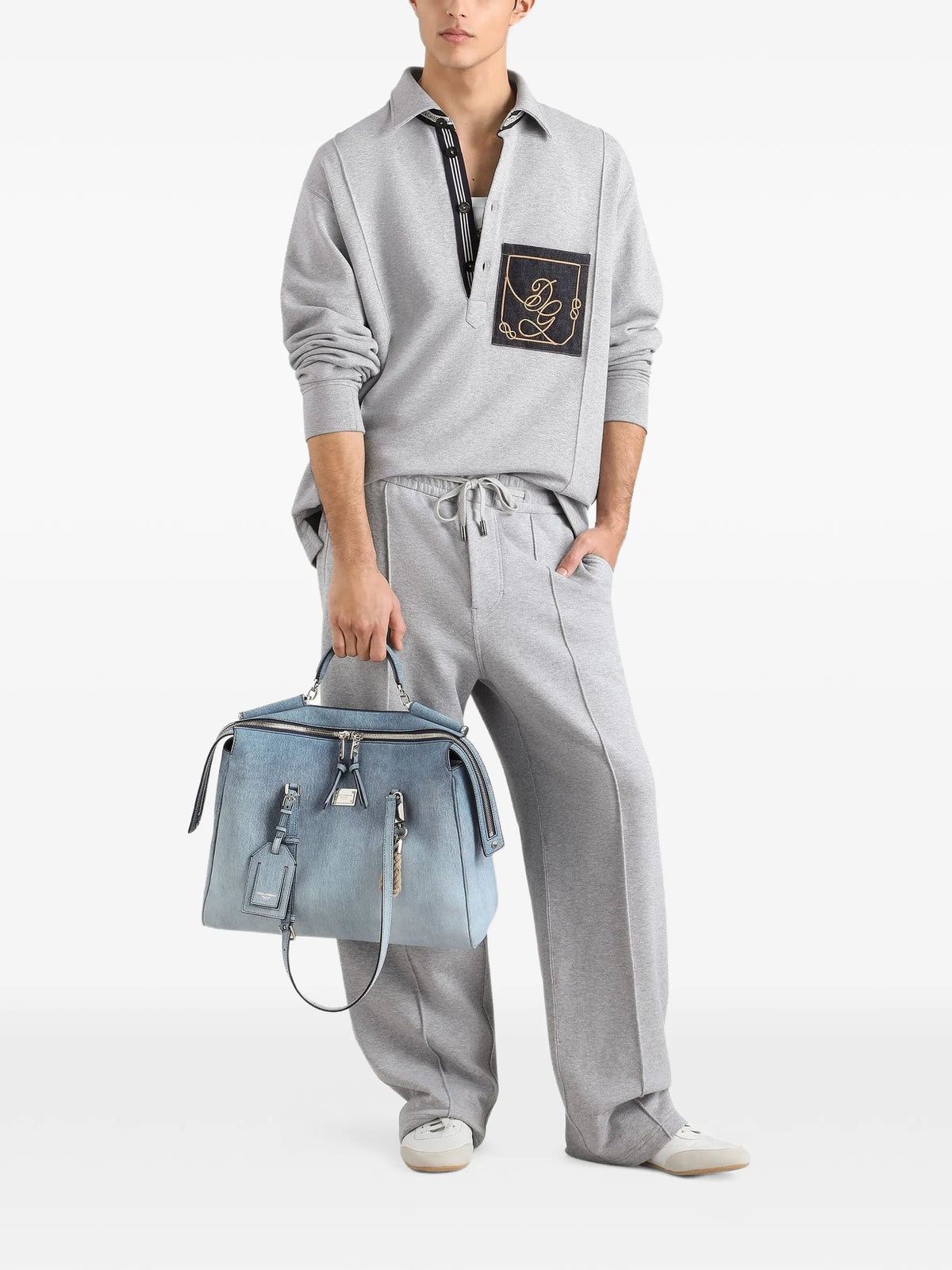 melange cotton sweatshirt