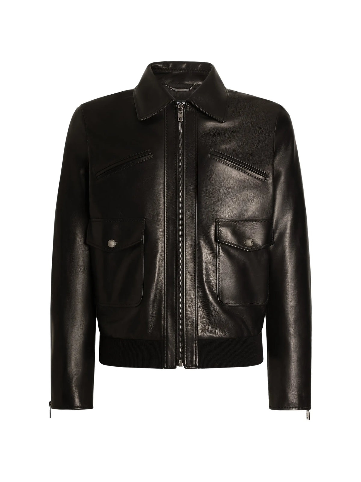 zipped leather jacket