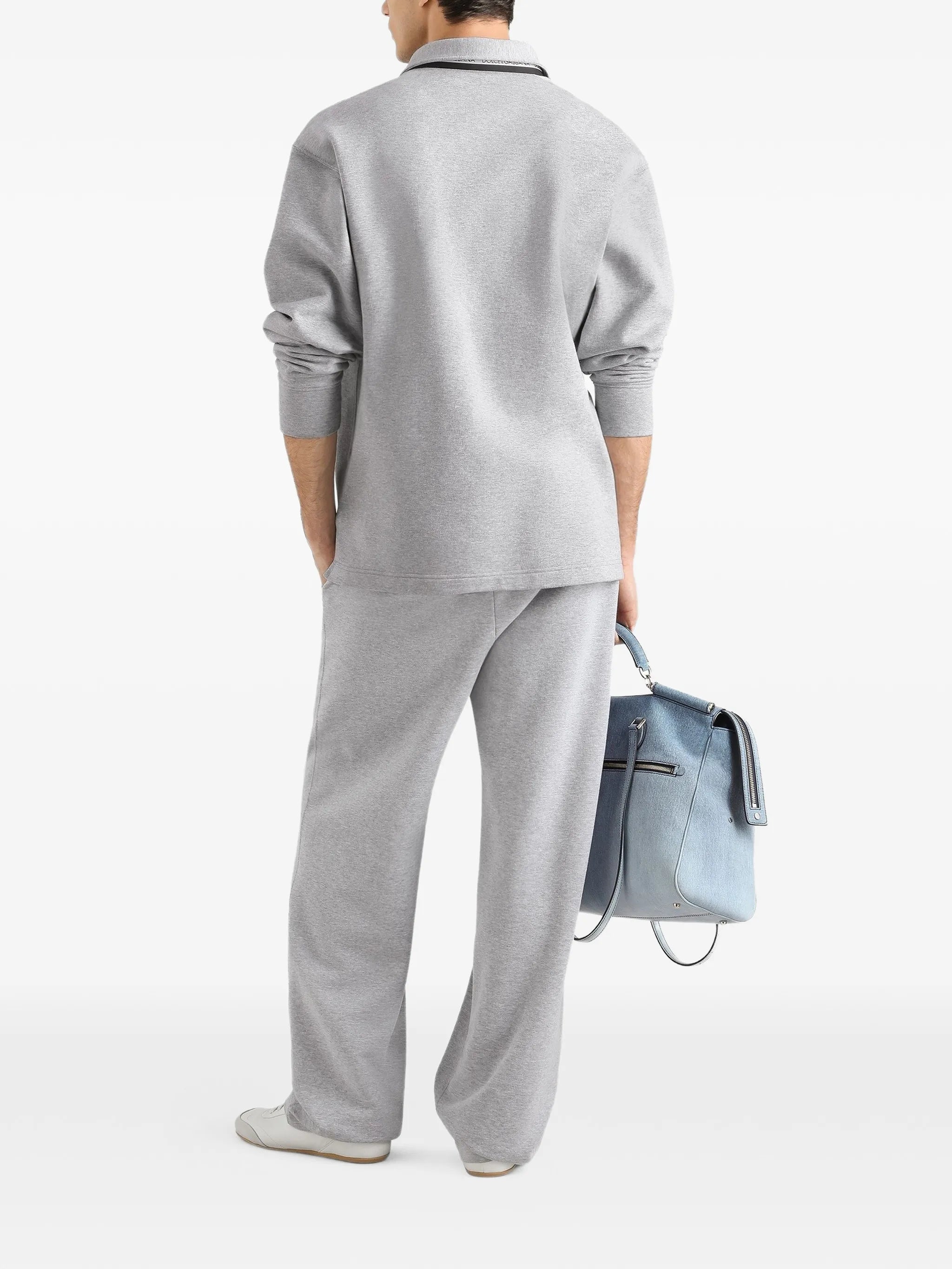 mélange fleece jogging trousers