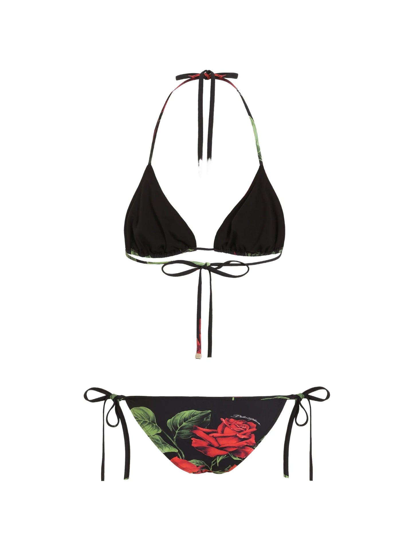 rose-print triangle bikini