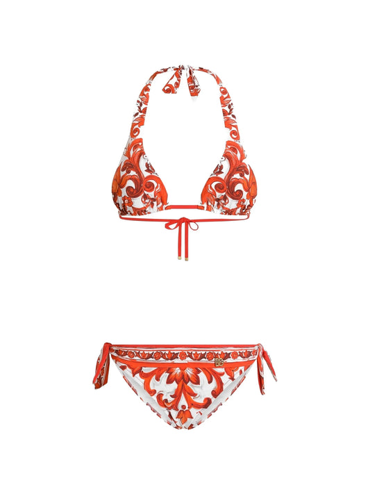 majolica-print bikini