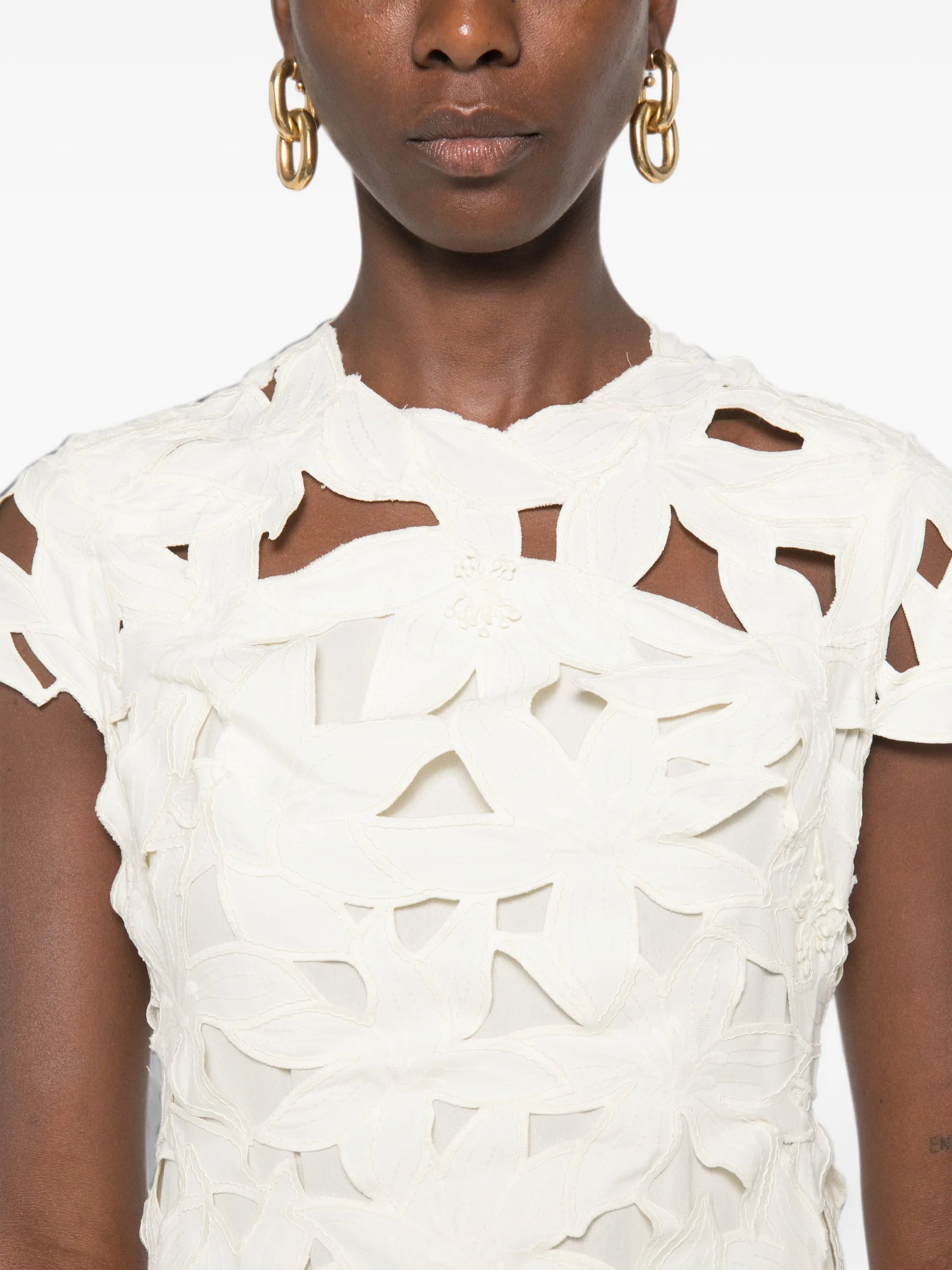 laser-cut midi dress