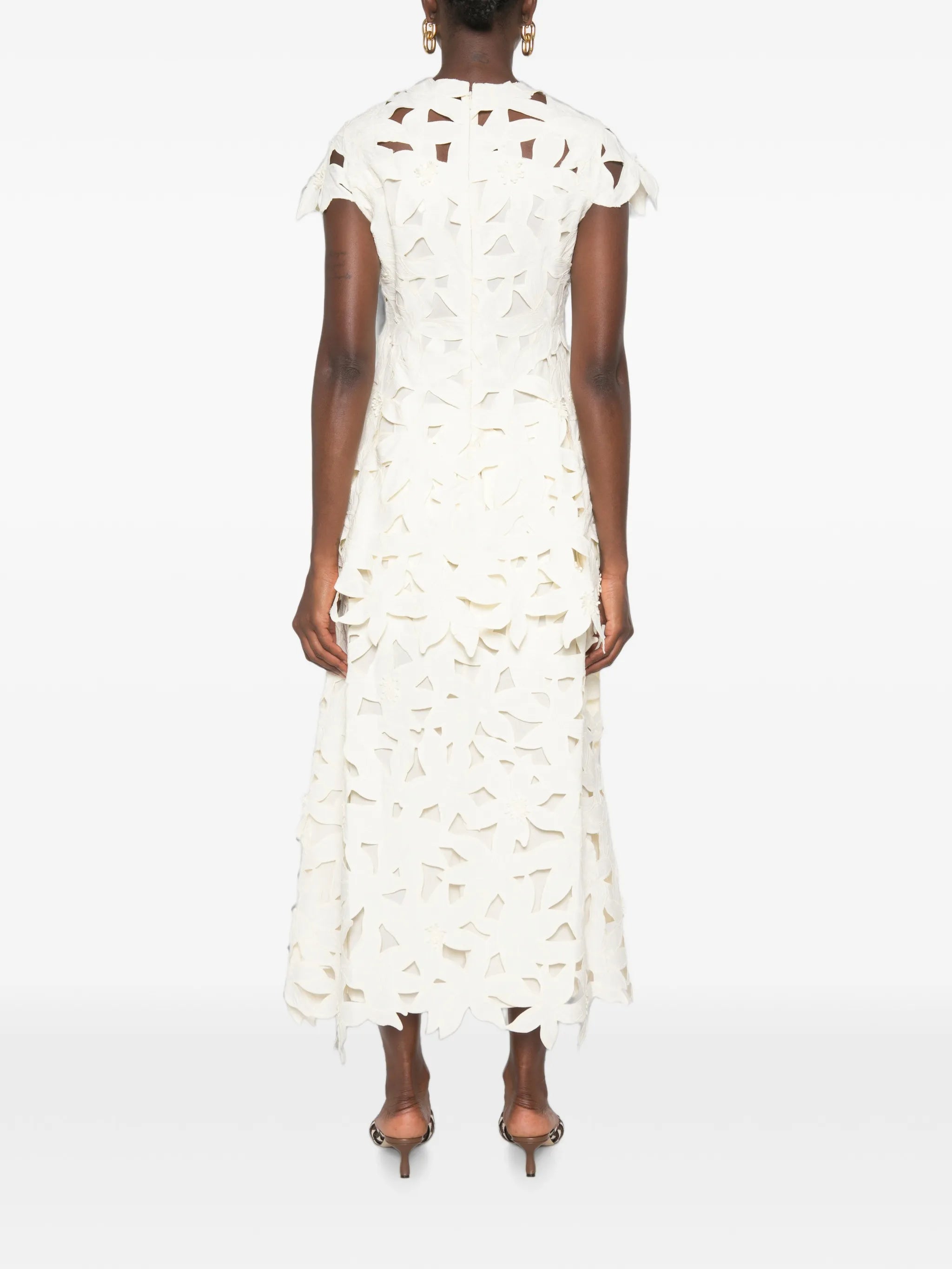 laser-cut midi dress
