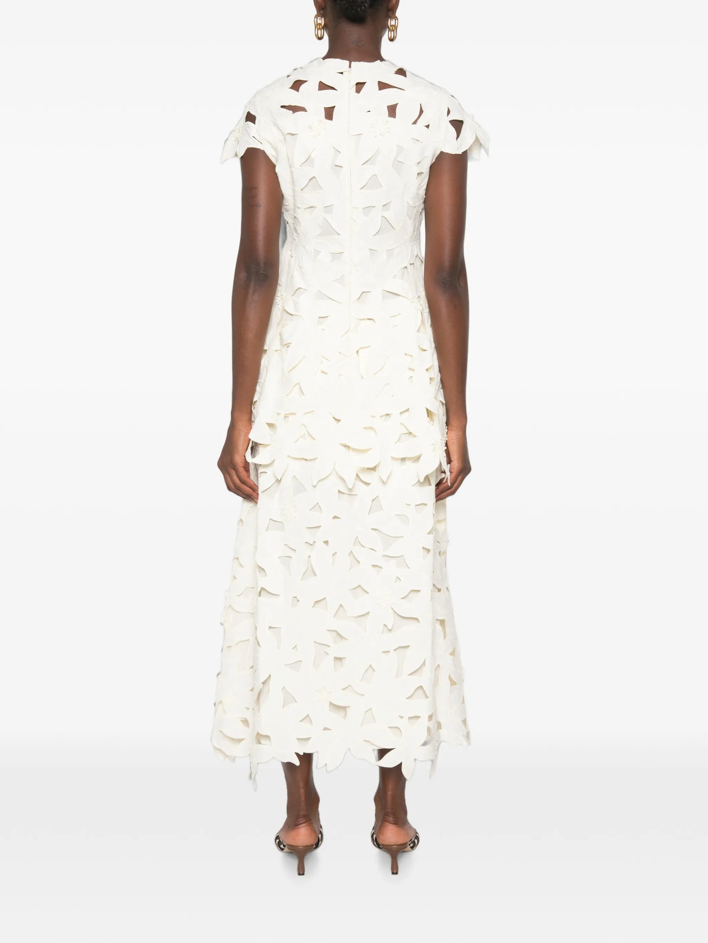 laser-cut midi dress