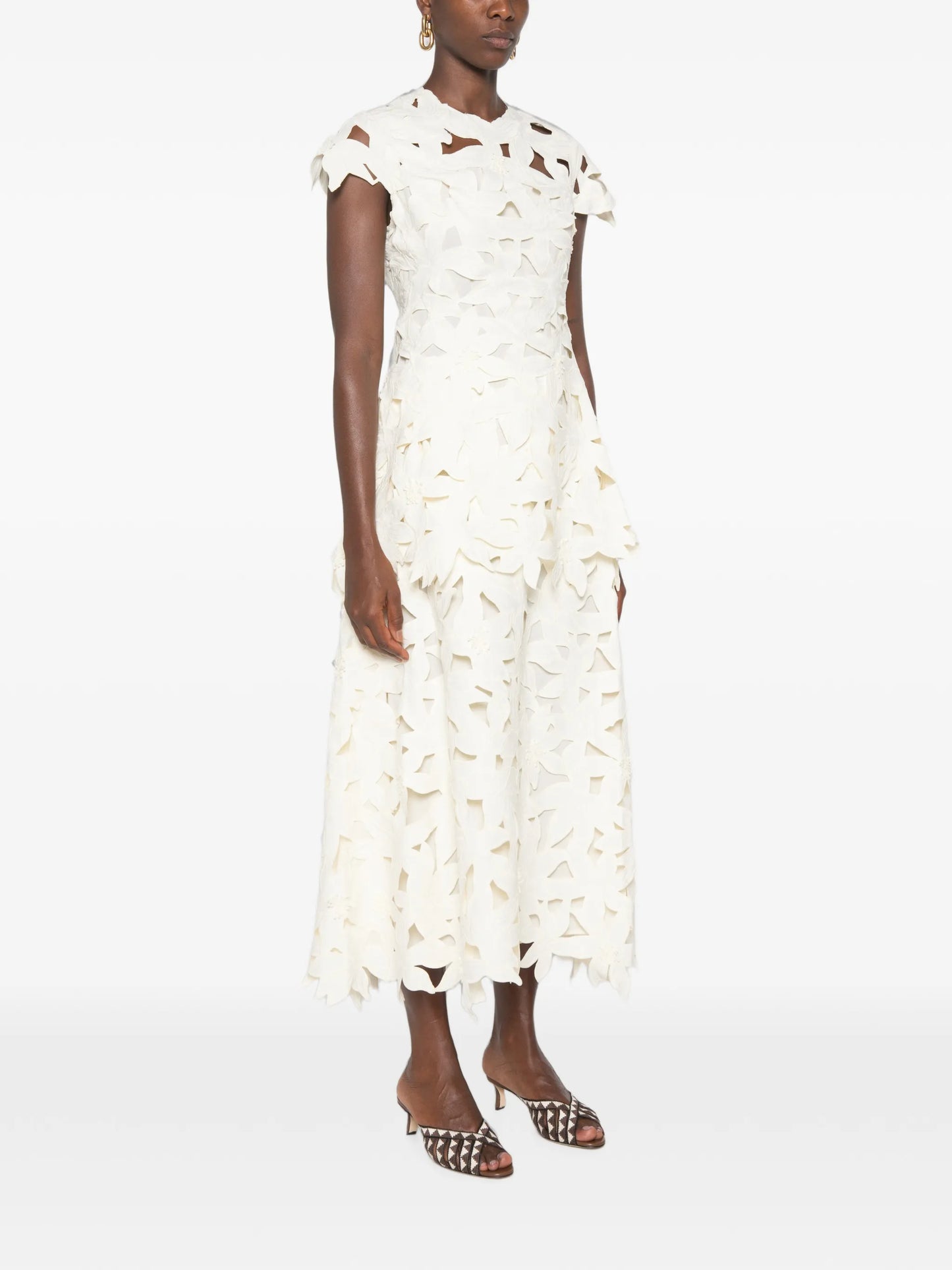 laser-cut midi dress