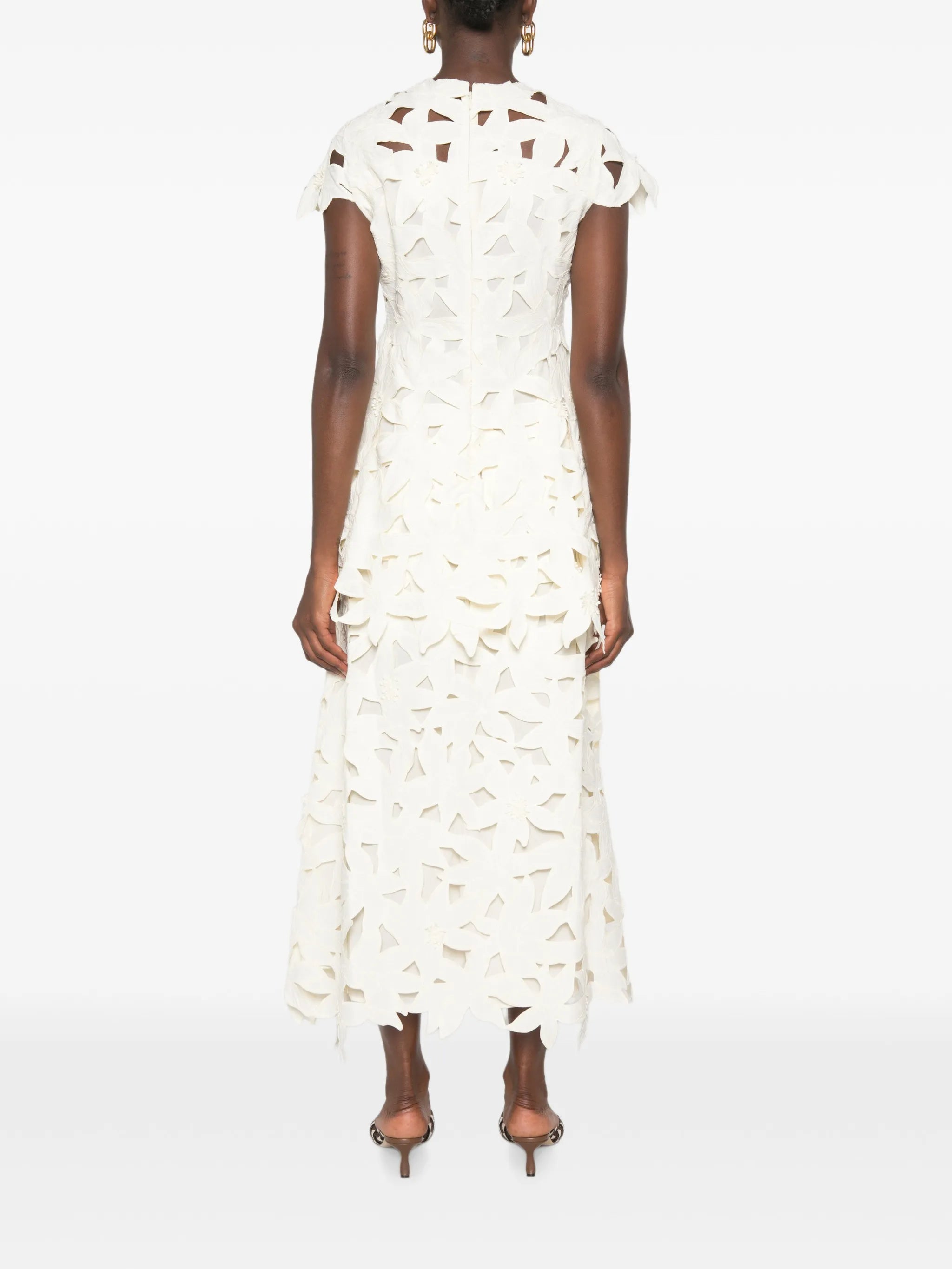 laser-cut midi dress