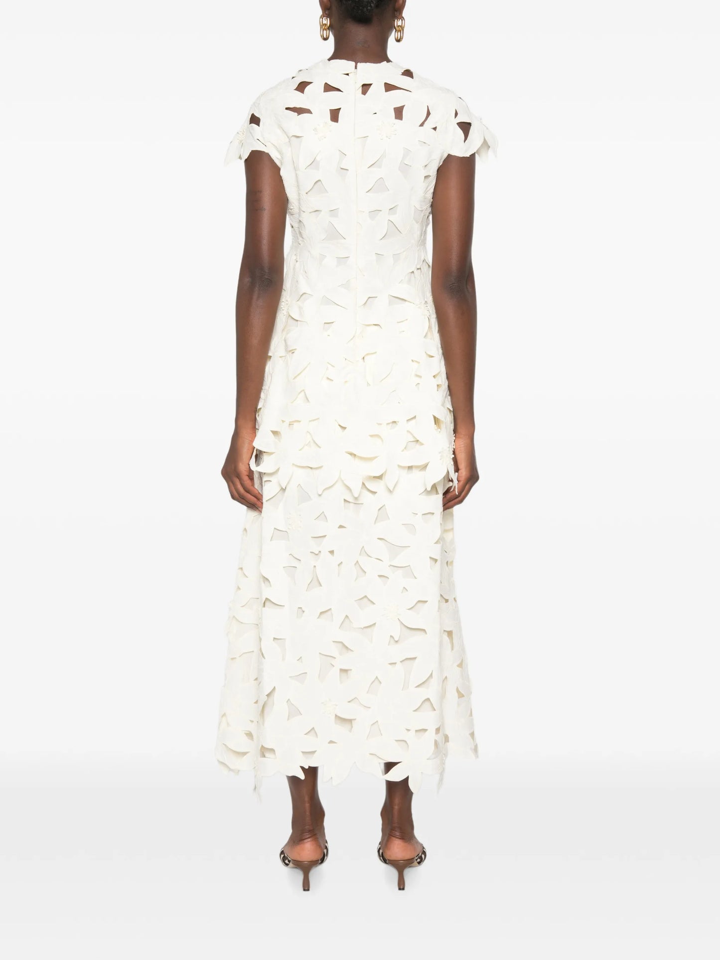 laser-cut midi dress