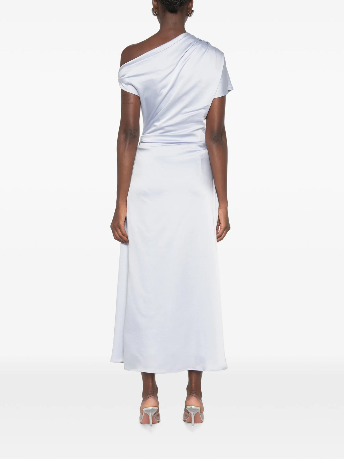 Joanna Off shoulder satin midi dress