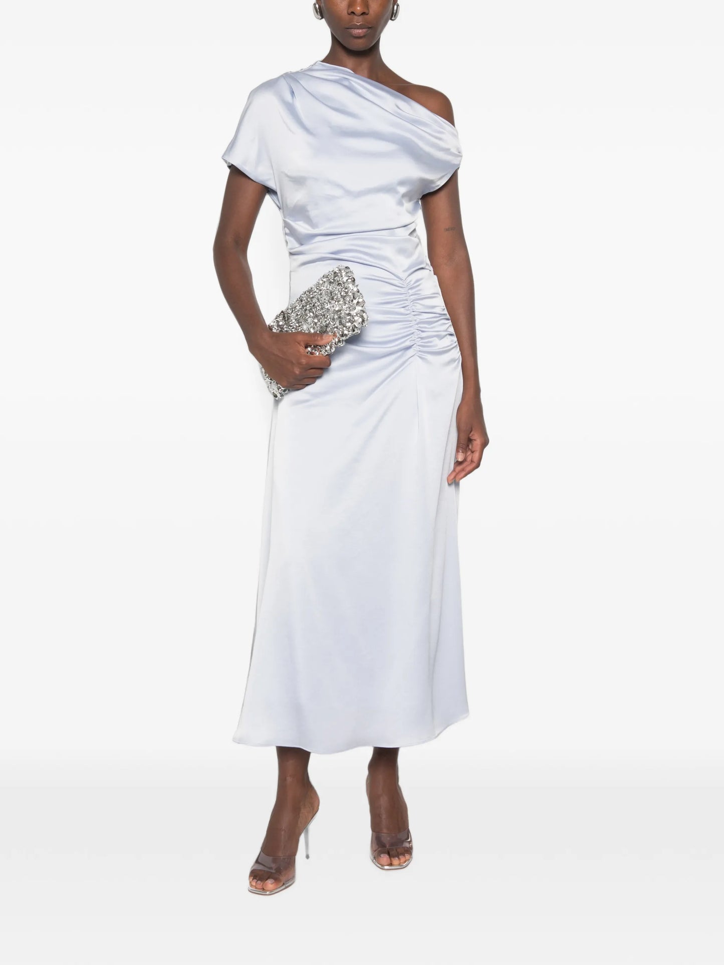 one-shoulder midi dress