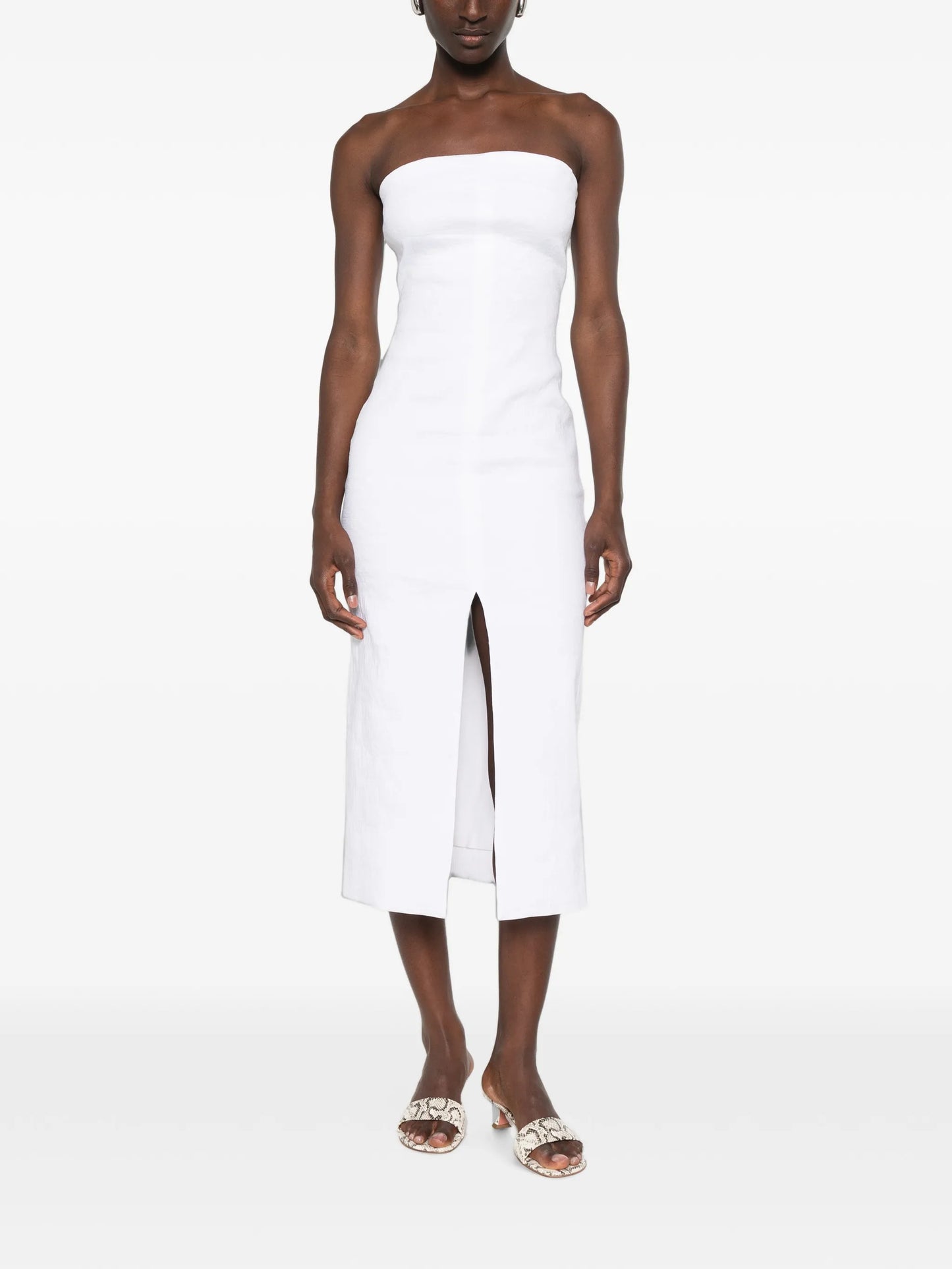 strapless midi dress