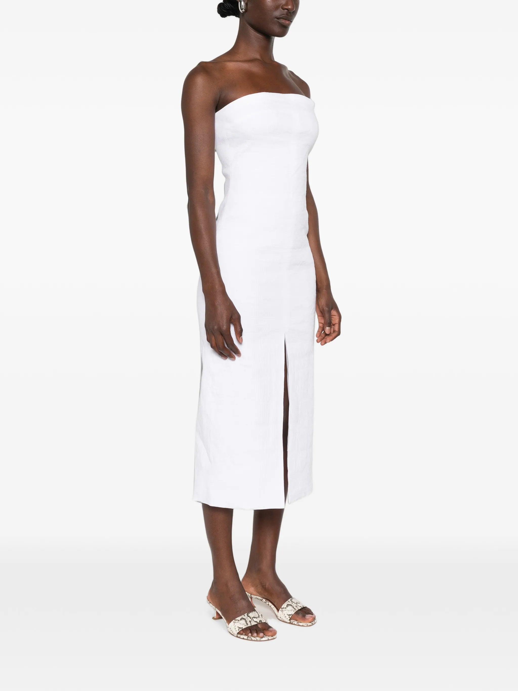 strapless midi dress