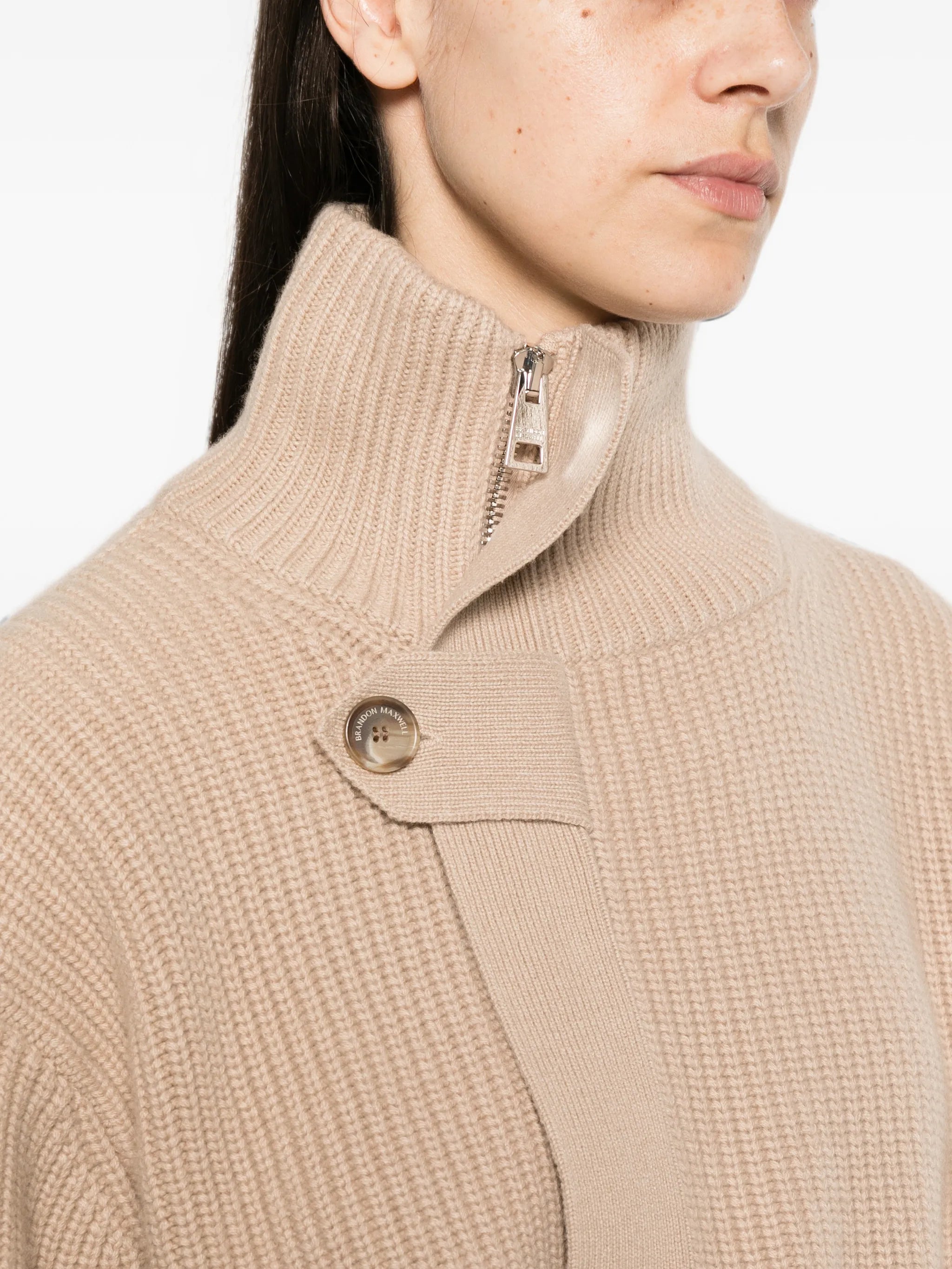 Neal belted zip-front cardigan
