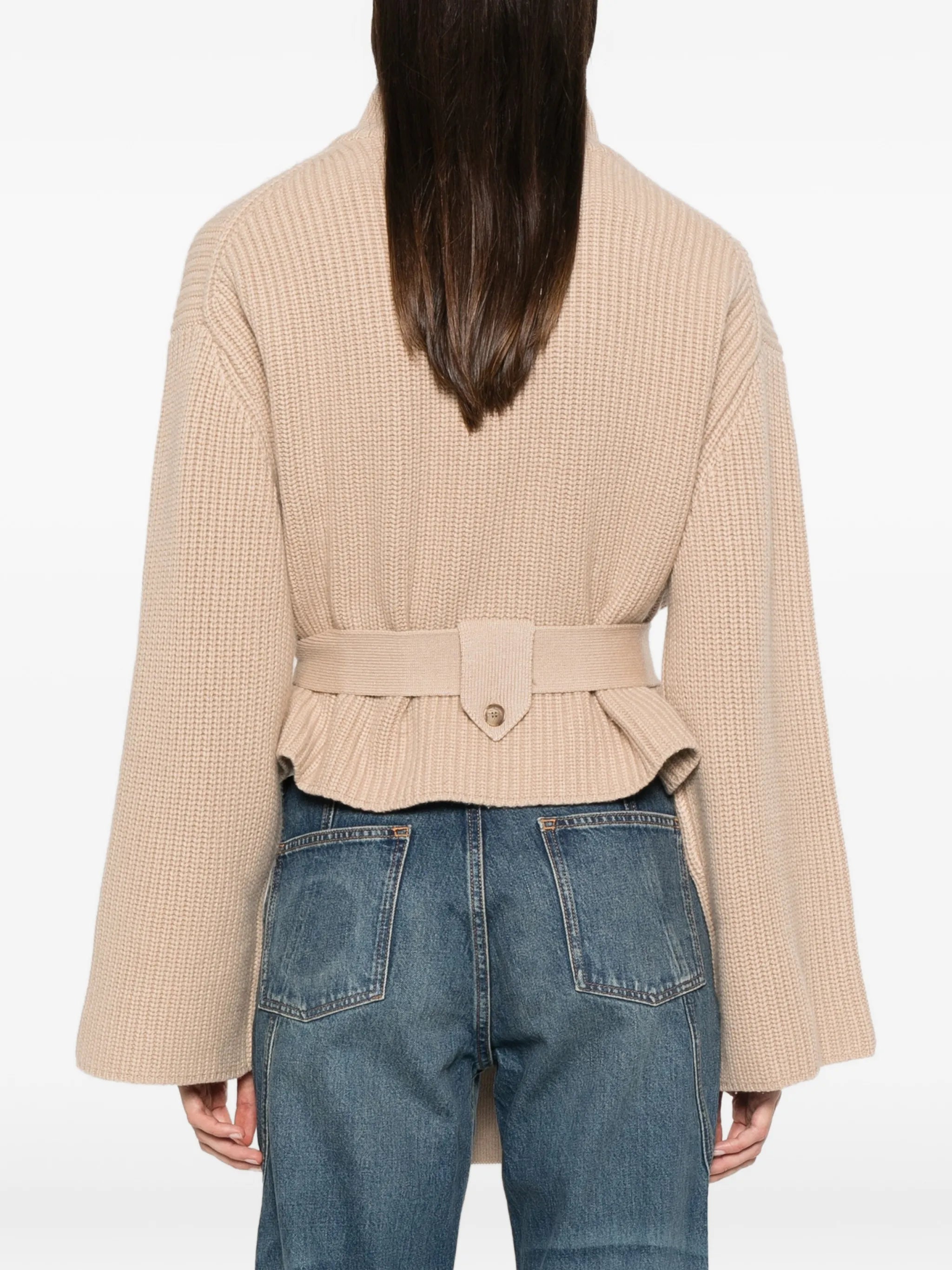 Neal belted zip-front cardigan