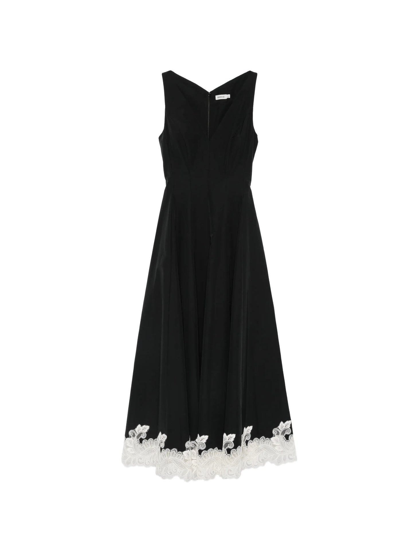 Mira lace-trim midi dress