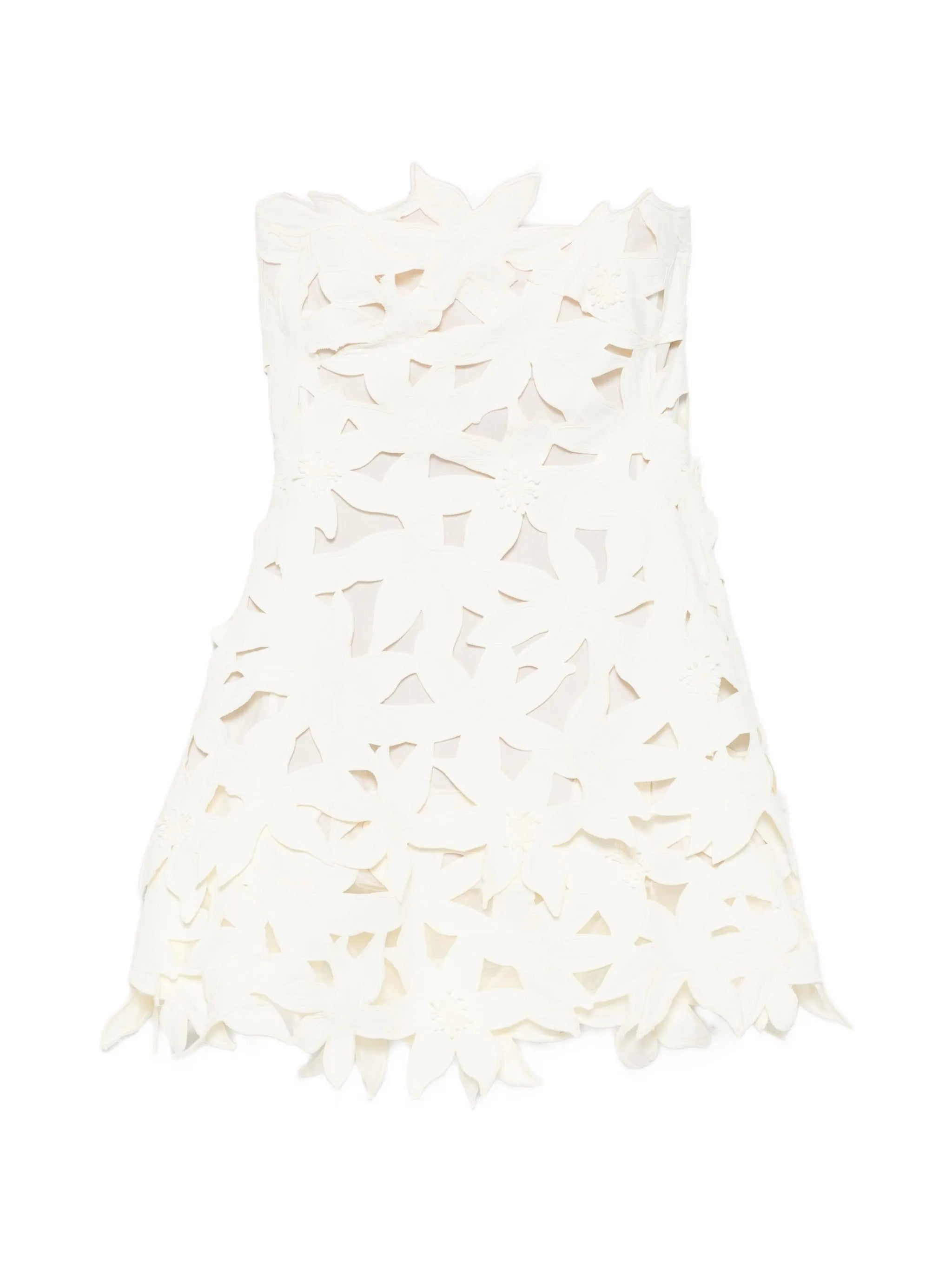 Miri embroidered cotton Bustier mini dress