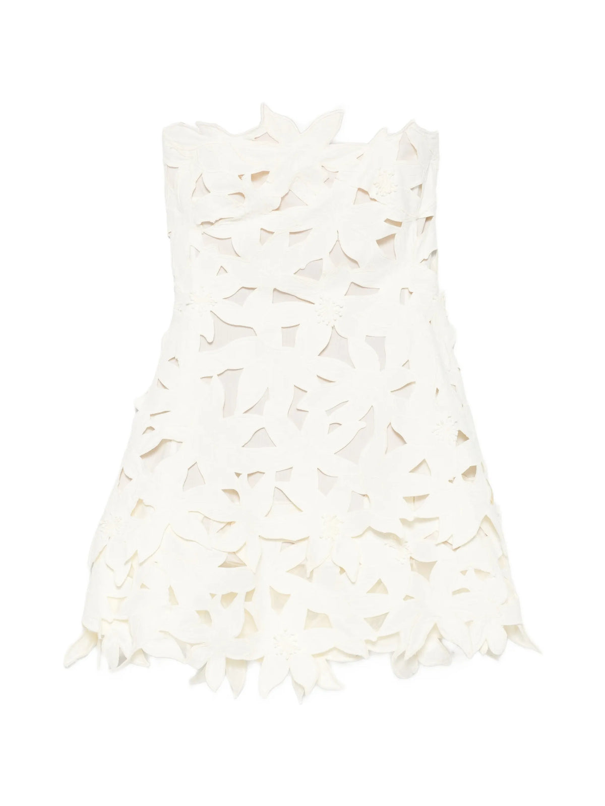 Miri embroidered cotton Bustier mini dress