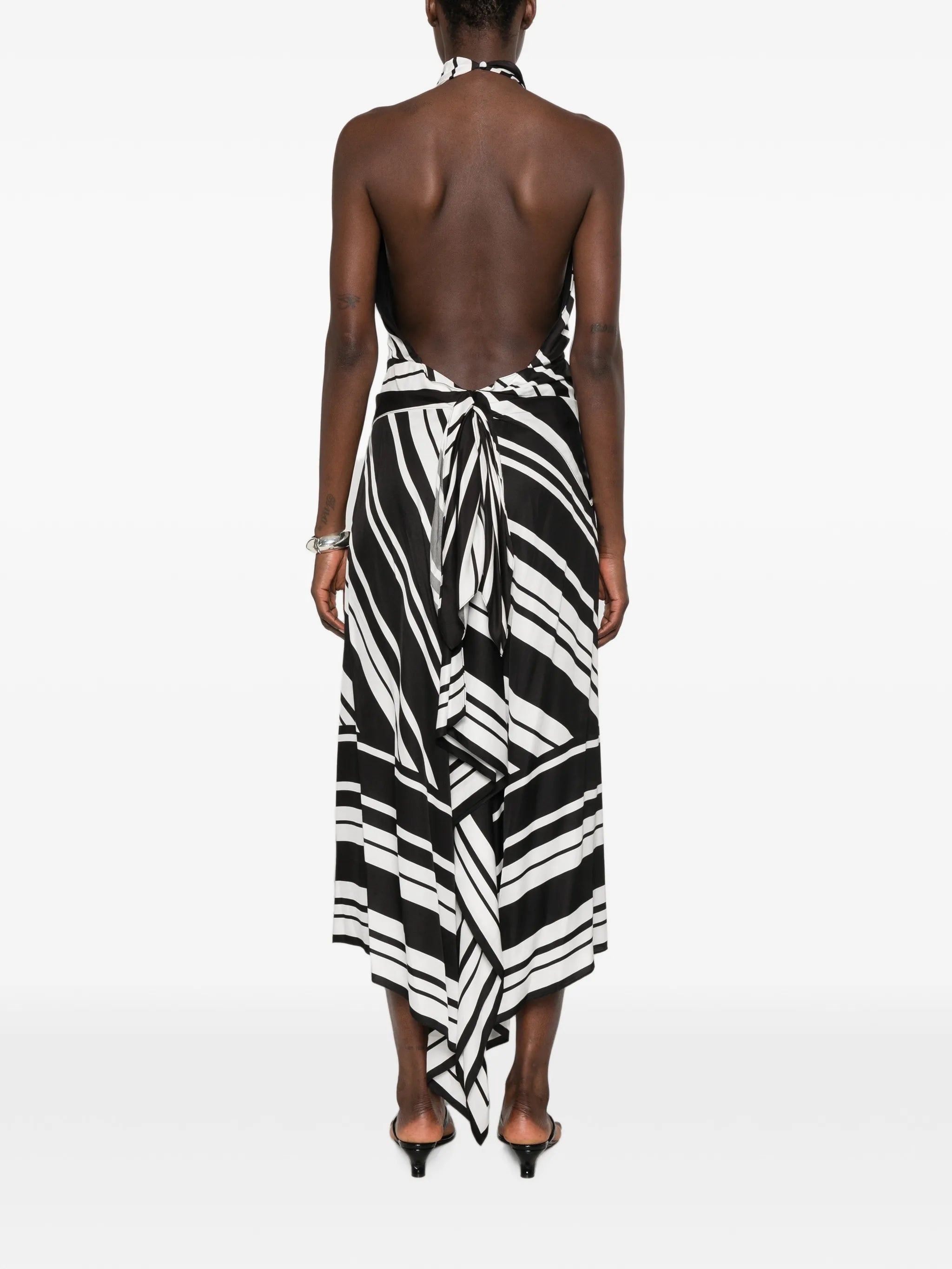 Marin draped-bodice midi dress
