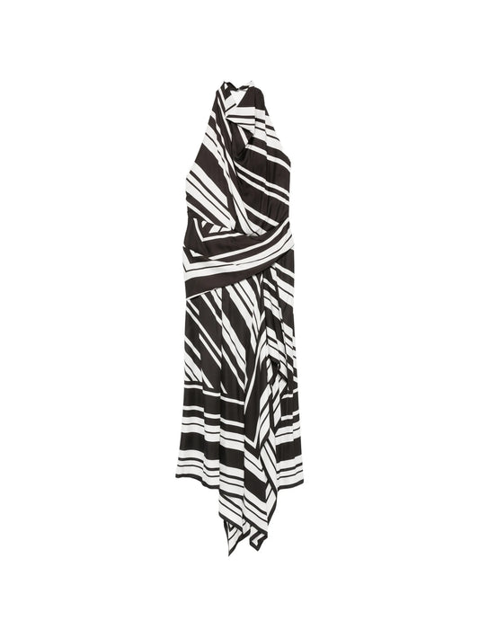 Marin draped-bodice midi dress