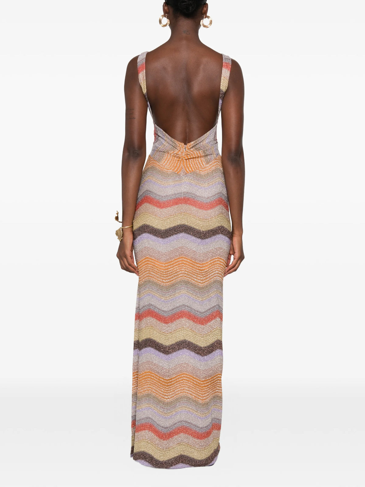 zigzag-knit twist-detail dress