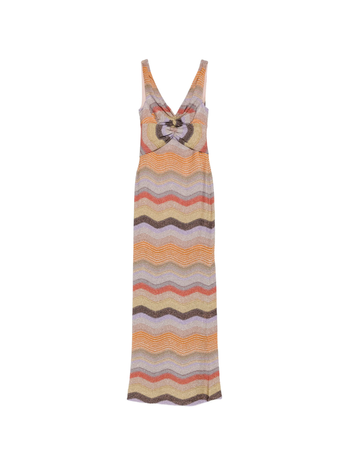 zigzag-knit twist-detail dress