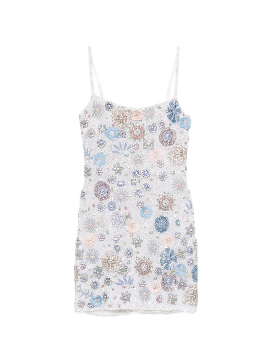Francesca floral-embellished mini dress
