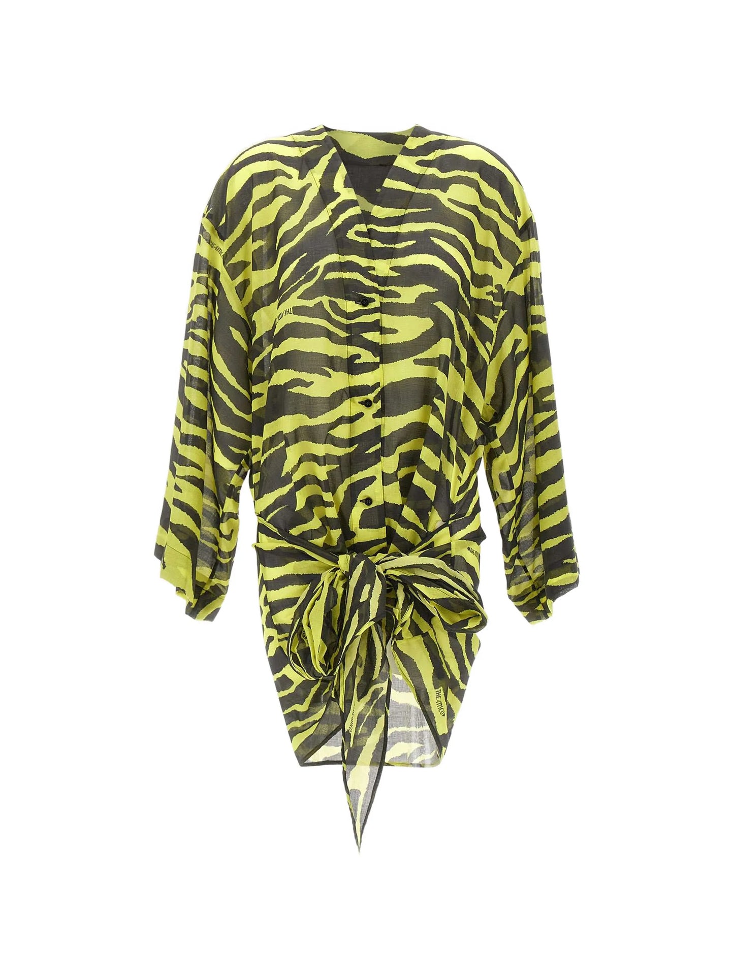zebra-print wrap-style dress