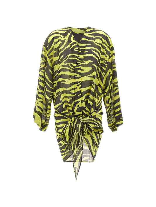 black and yellow mini dress
