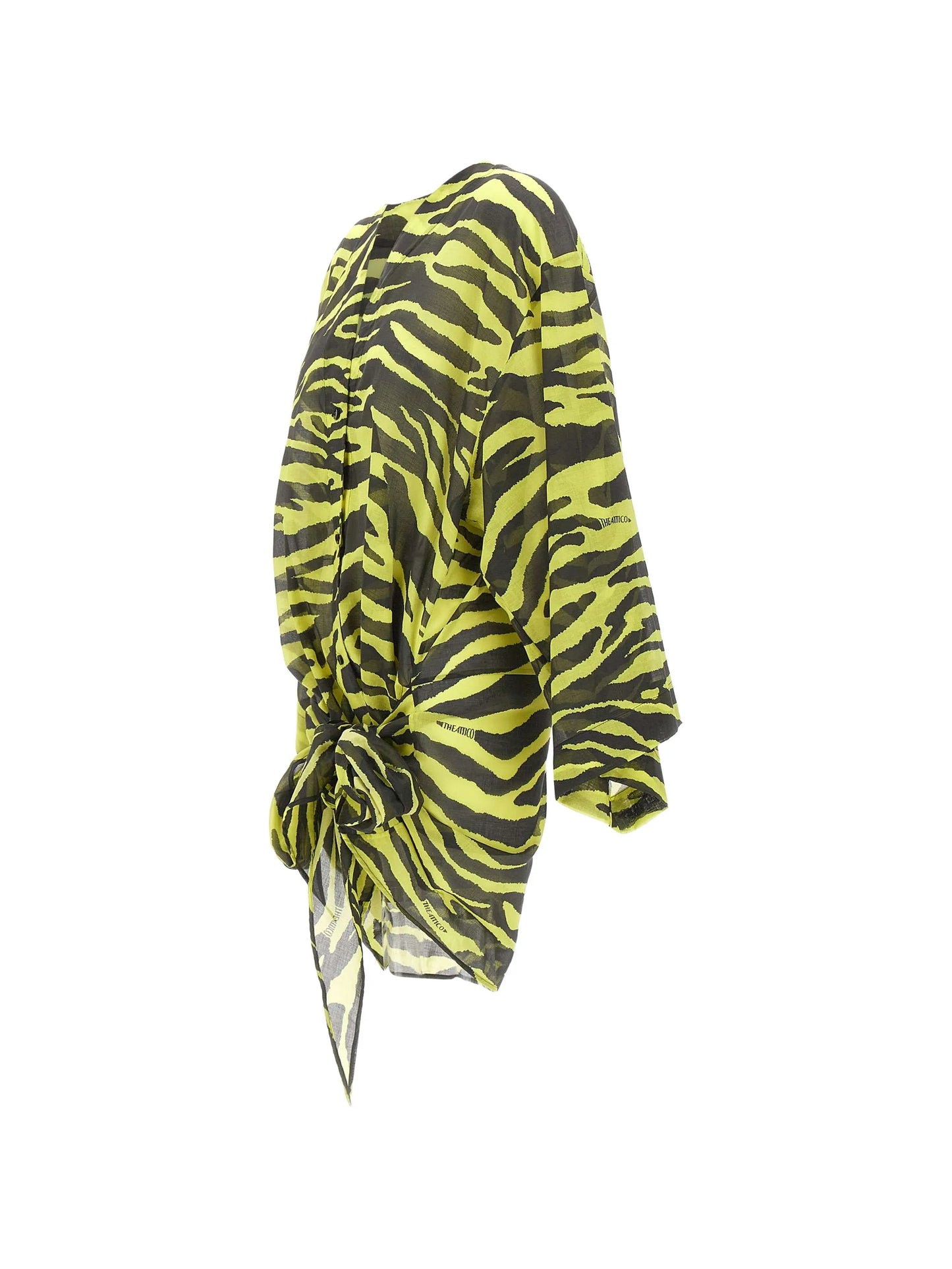 zebra-print wrap-style dress