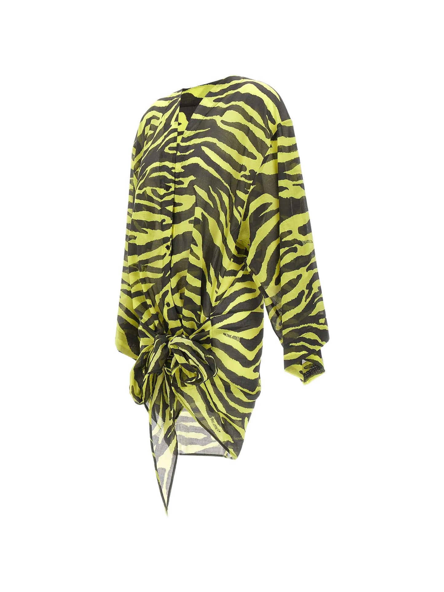 zebra-print wrap-style dress
